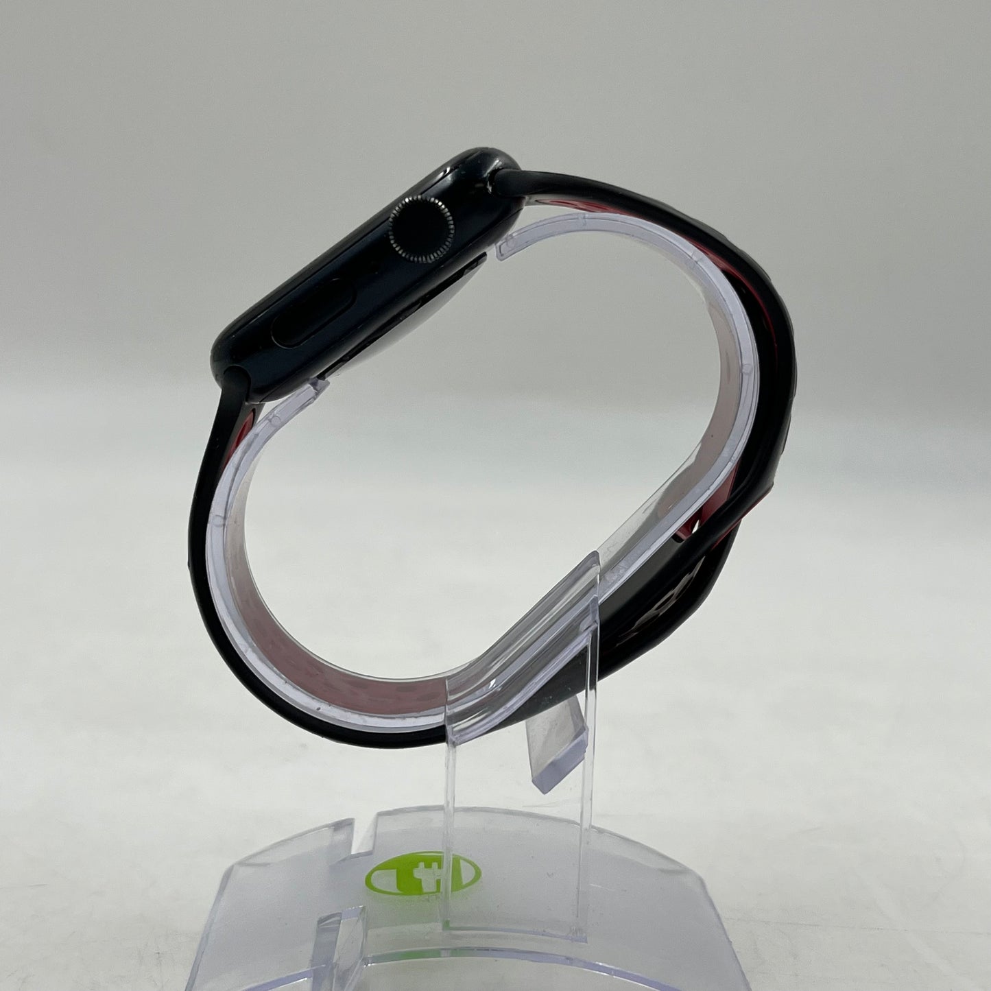 GPS Only Apple Watch SE 2nd Gen 44MM Black Aluminum Red Sport Band MNTG3LL/A