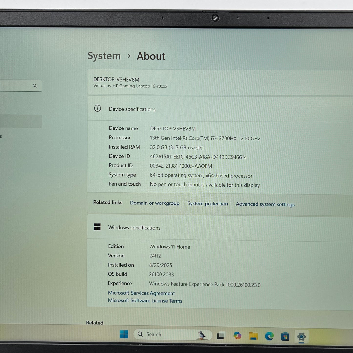 HP Victus 16-R0073CL 16" i7-13700HX 2.1GHz 32GB RAM 1TB SSD GeForce RTX 4060