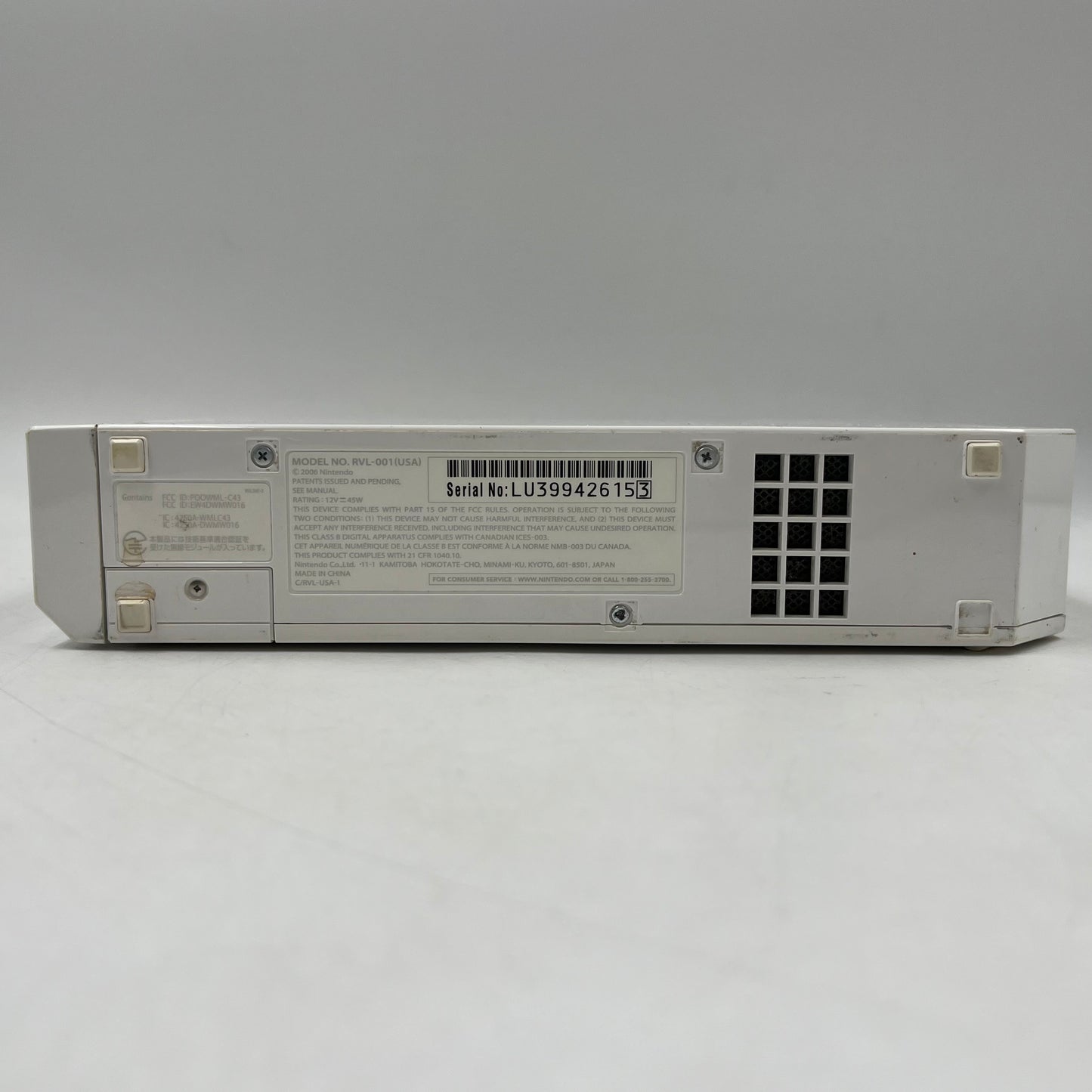 Nintendo Wii Video Game Console RVL-001 White