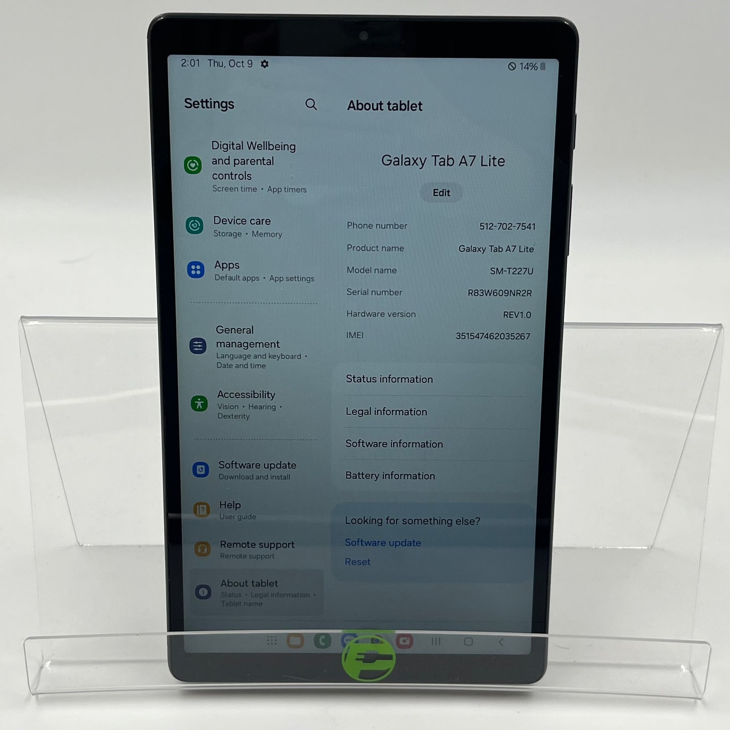 WiFi Only Samsung Galaxy Tab A7 Lite 8.7" 32GB Gray SM-T227U