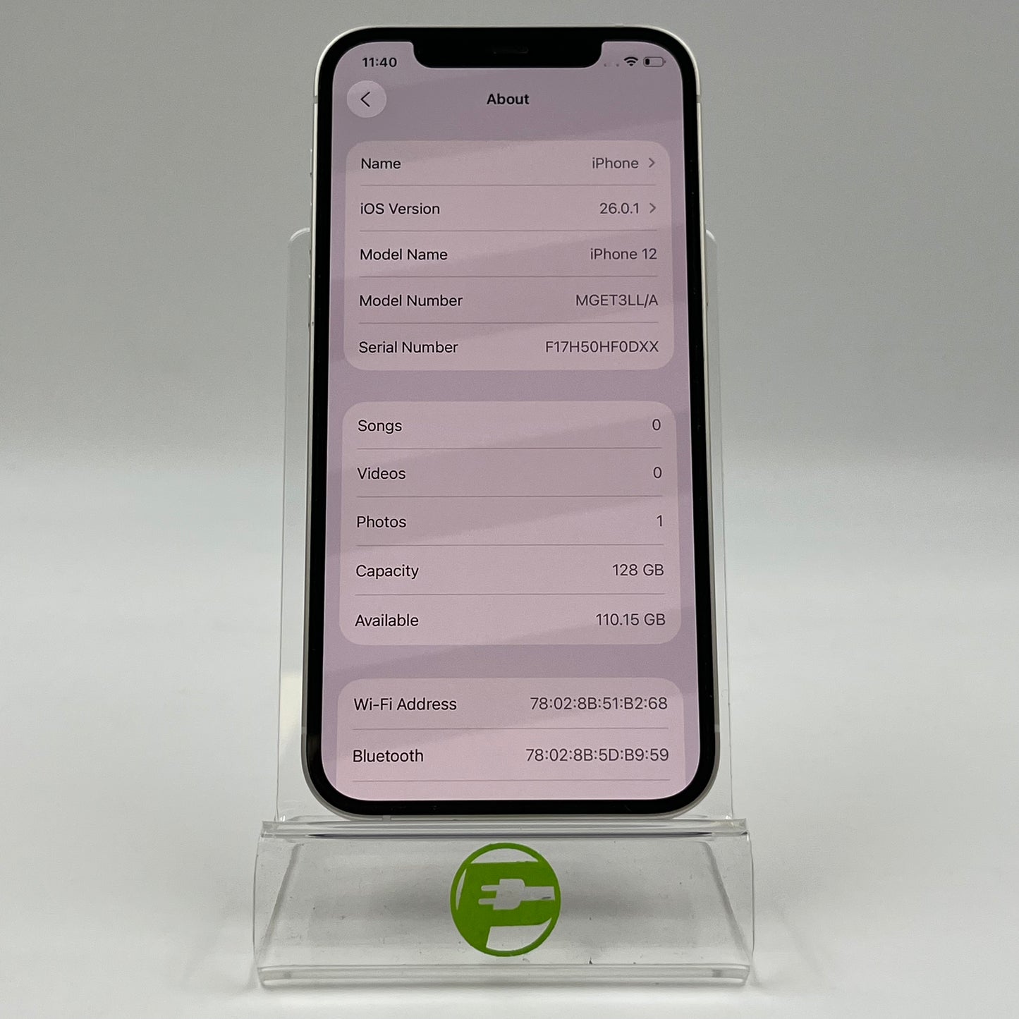 Unlocked Apple iPhone 12 128GB White MGET3LL/A