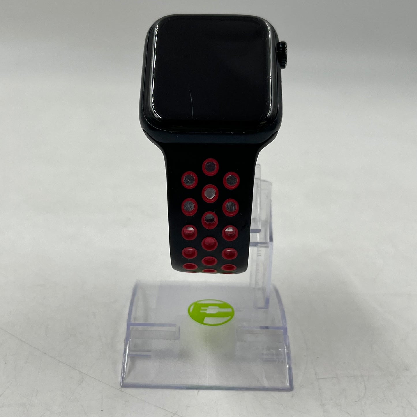 GPS Only Apple Watch SE 2nd Gen 44MM Black Aluminum Red Sport Band MNTG3LL/A