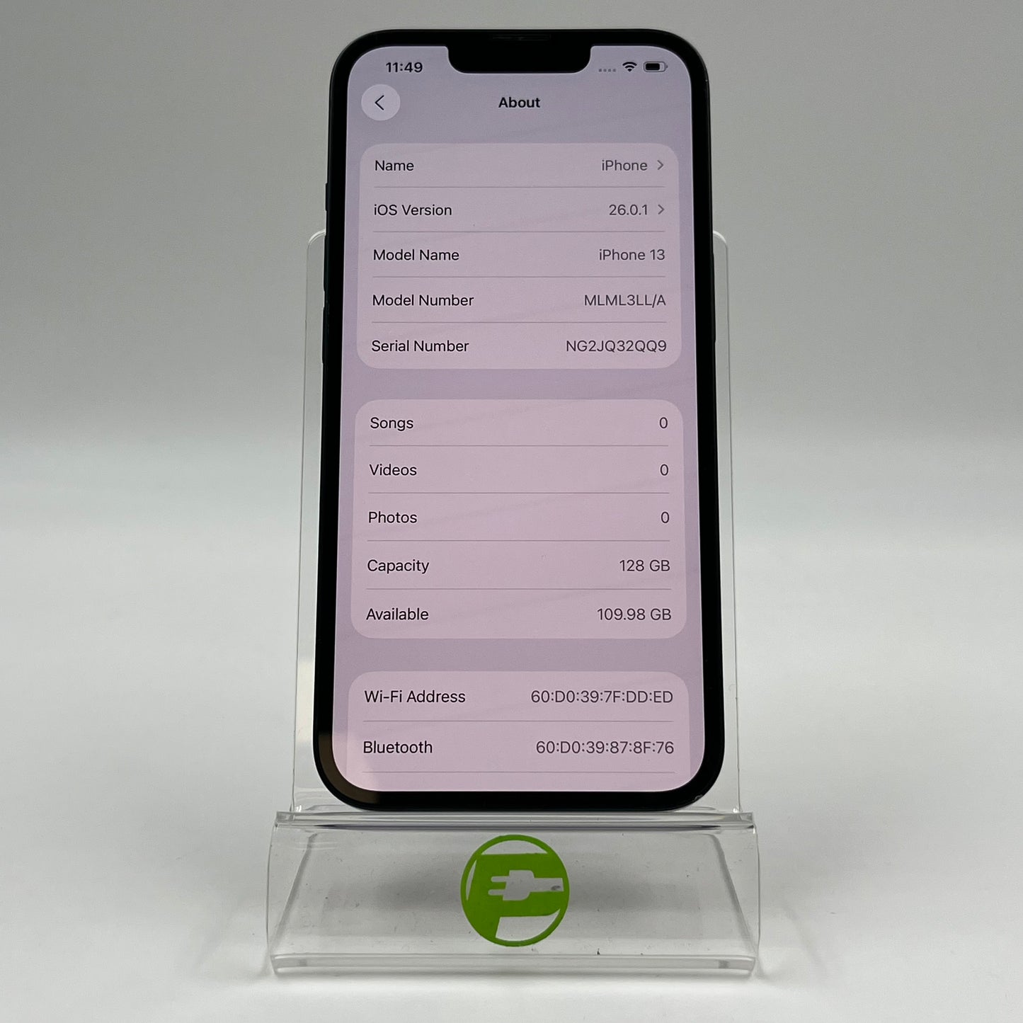 Unlocked Apple iPhone 13 128GB Midnight MLML3LL/A