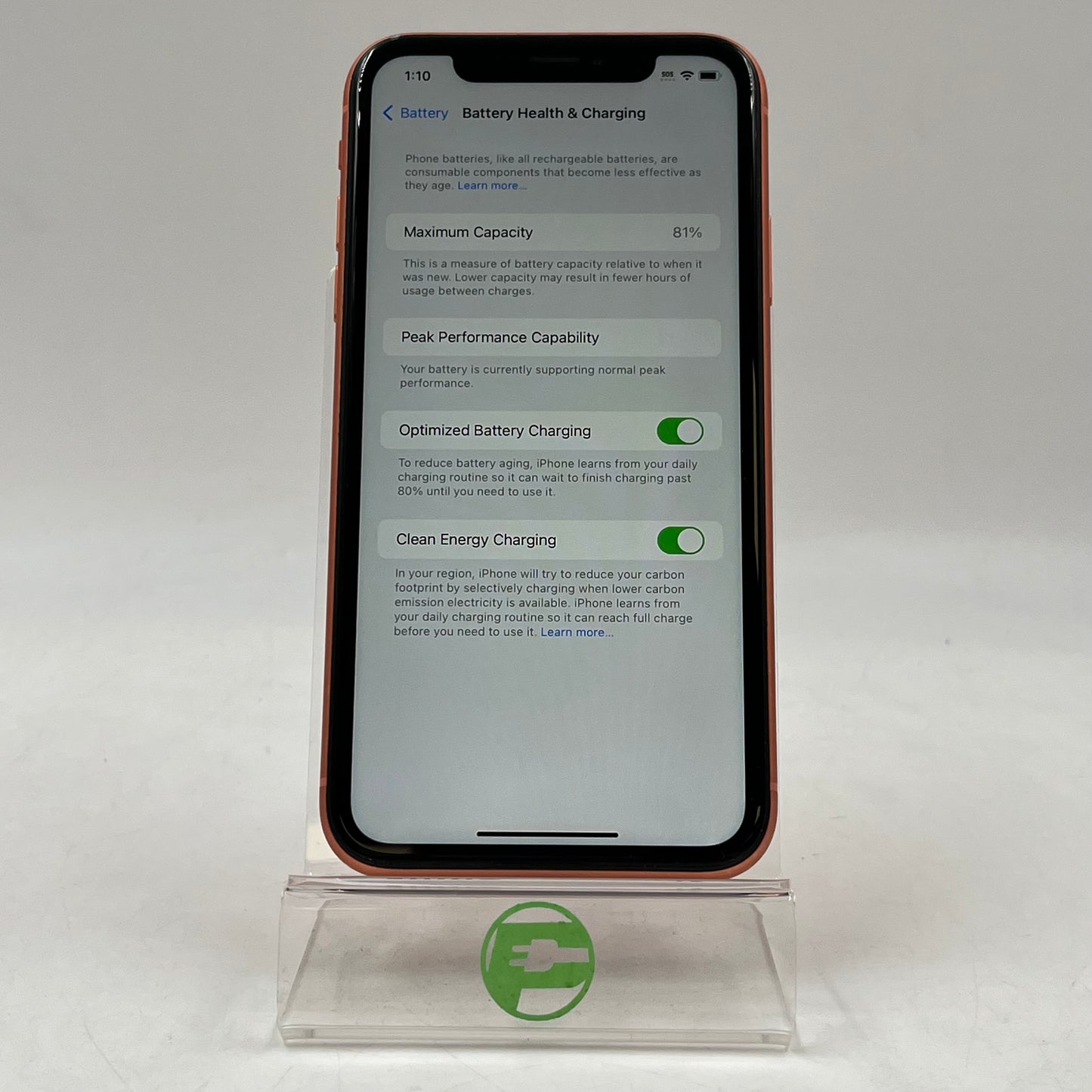 Unlocked Apple iPhone XR 64GB 17.6.1 Coral MT342LL/A