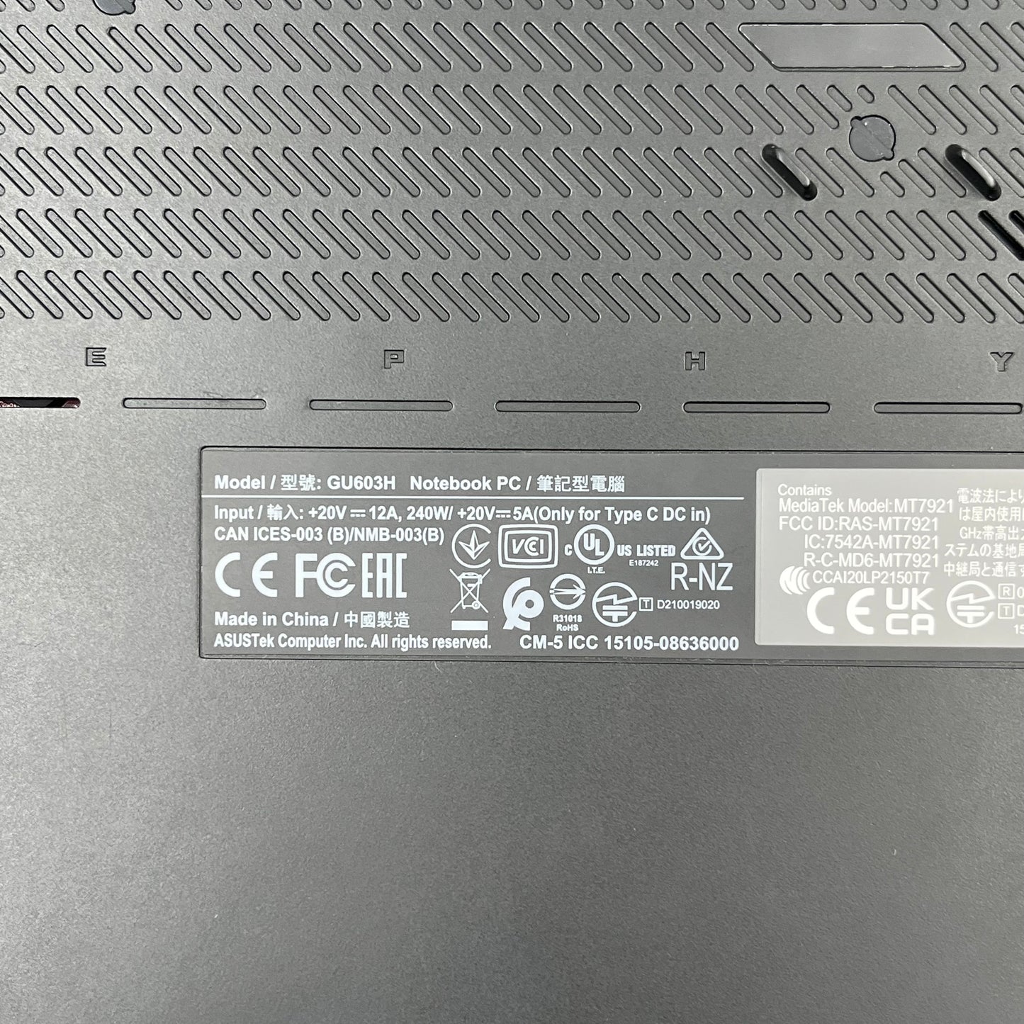 Asus ROG Zephyrus M16 GU603H i9-11900H 2.5GHz 16GB RAM 1TB SSD GeForce RTX 3060