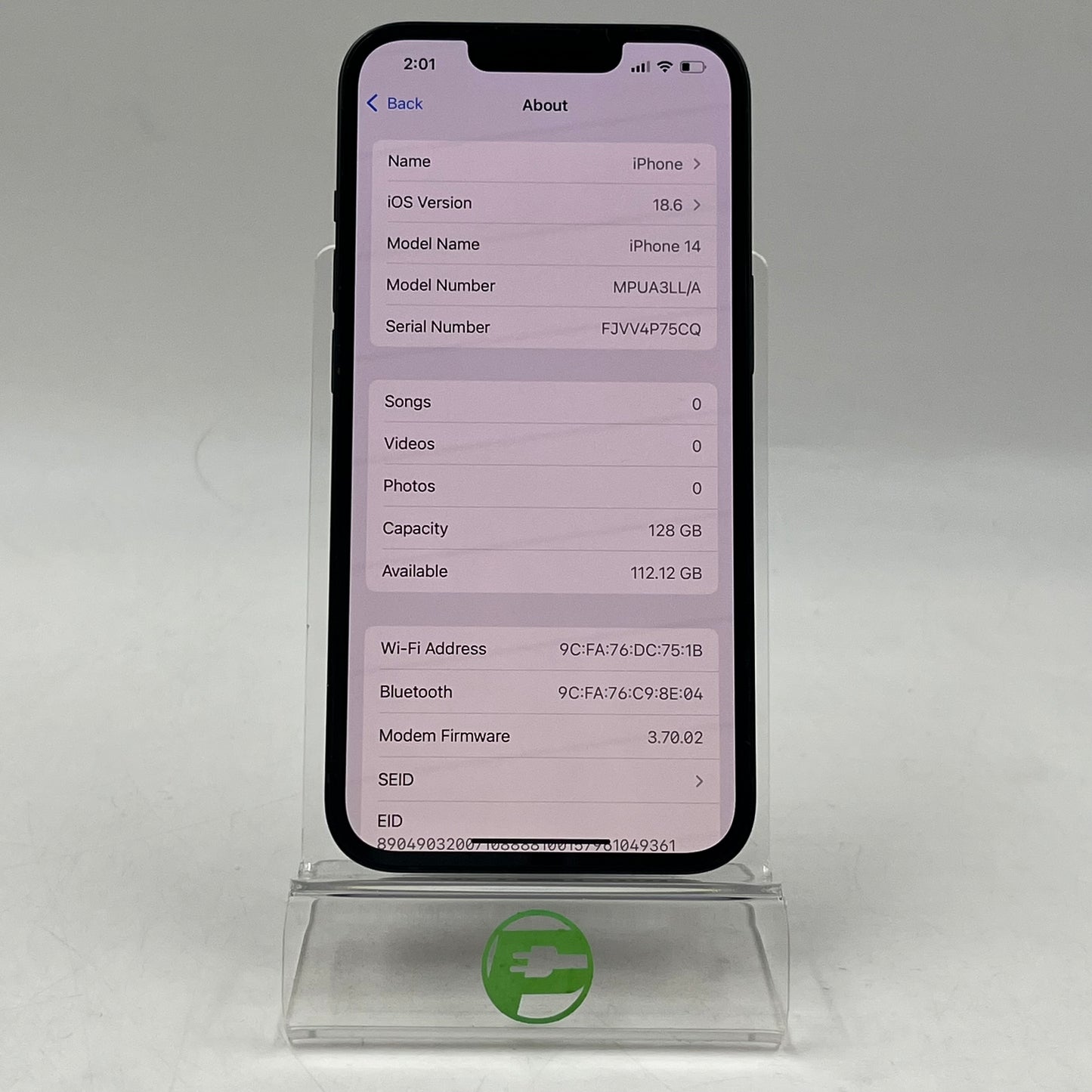 T-Mobile Apple iPhone 14 128GB Midnight MPUA3LL/A