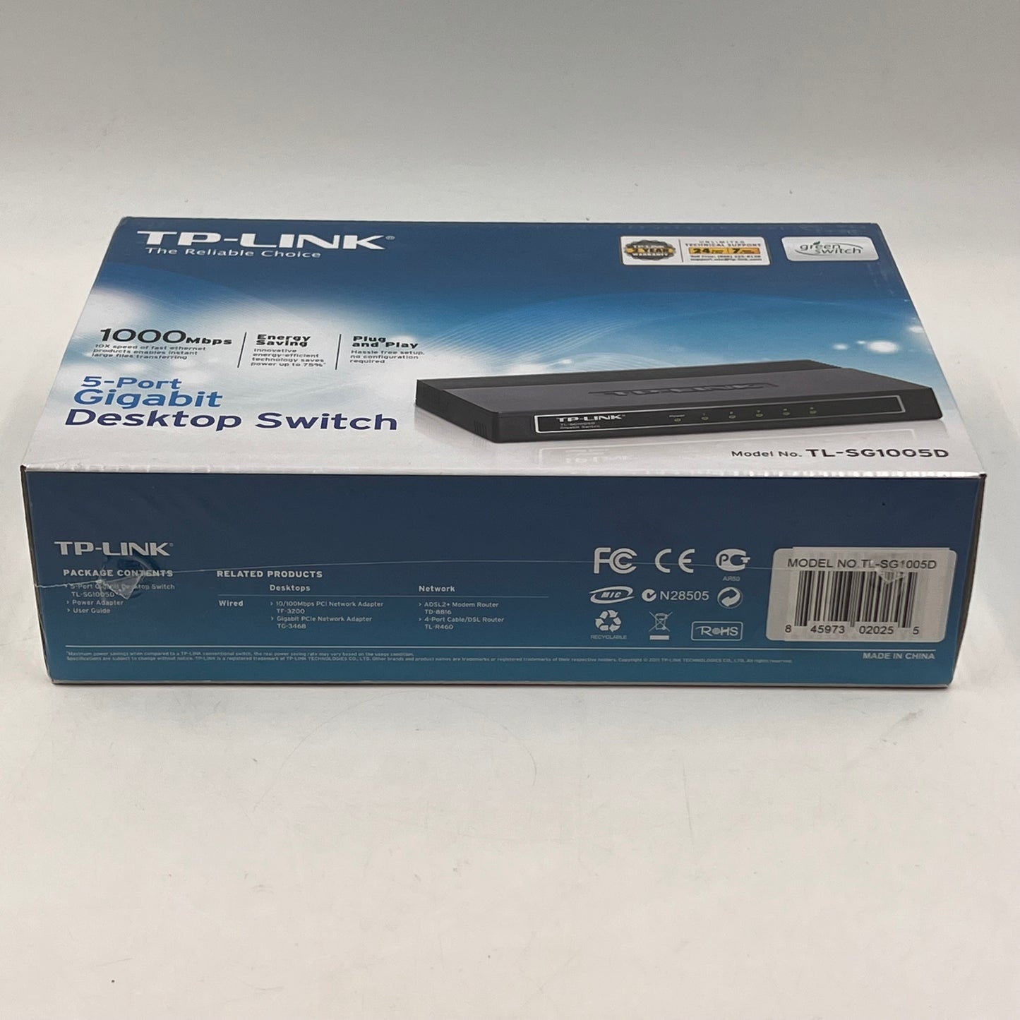 New TP-Link TL-SG1005D 5-Port Gigabit Desktop Switch