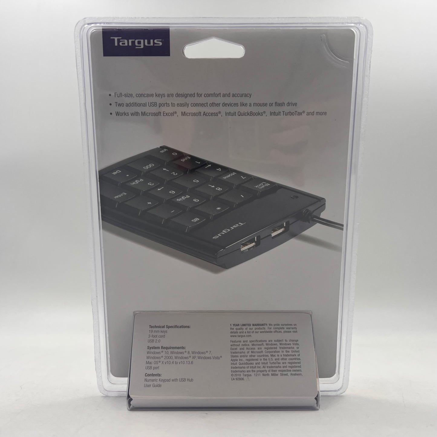 New Targus Numeric Keypad with USB Hub