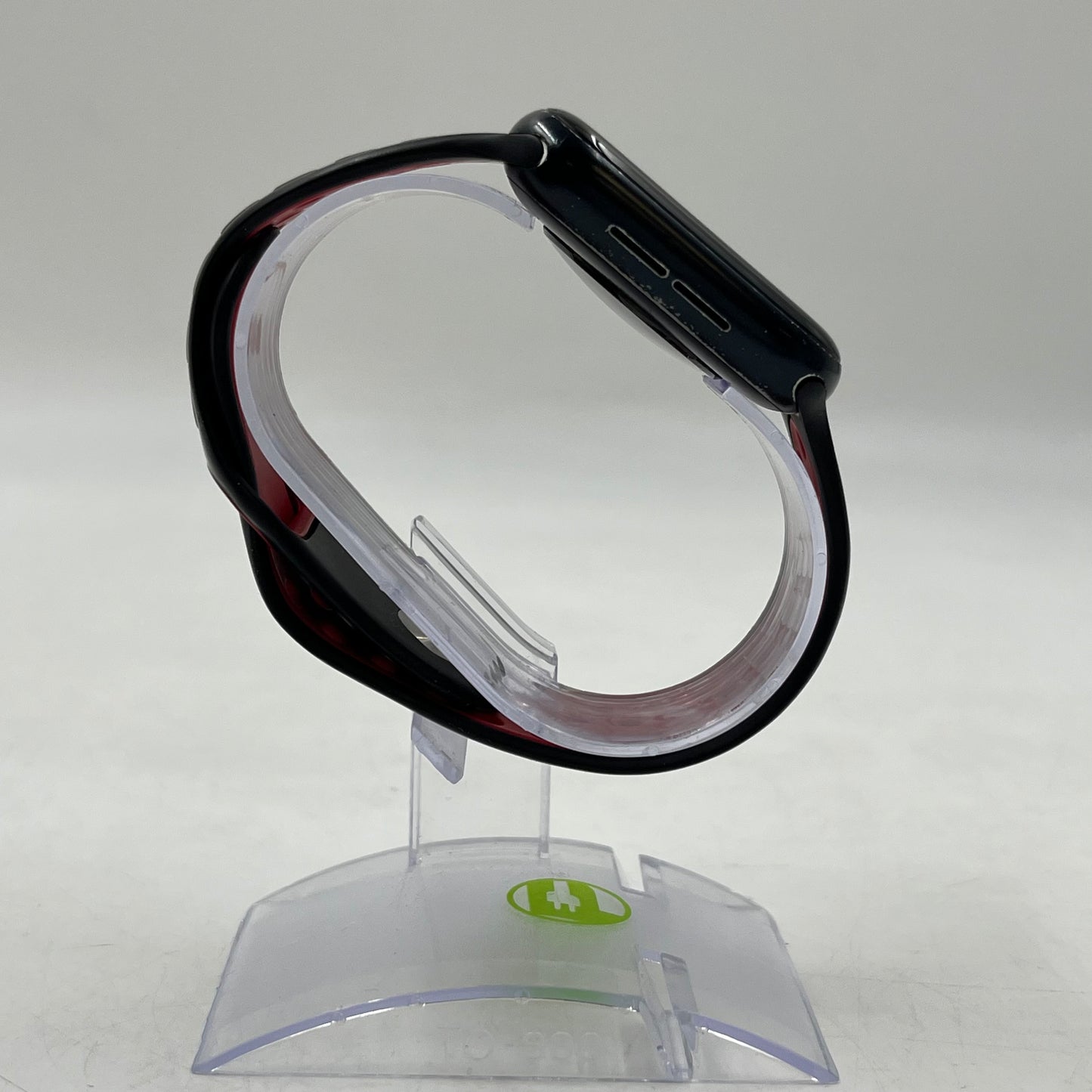GPS Only Apple Watch SE 2nd Gen 44MM Black Aluminum Red Sport Band MNTG3LL/A