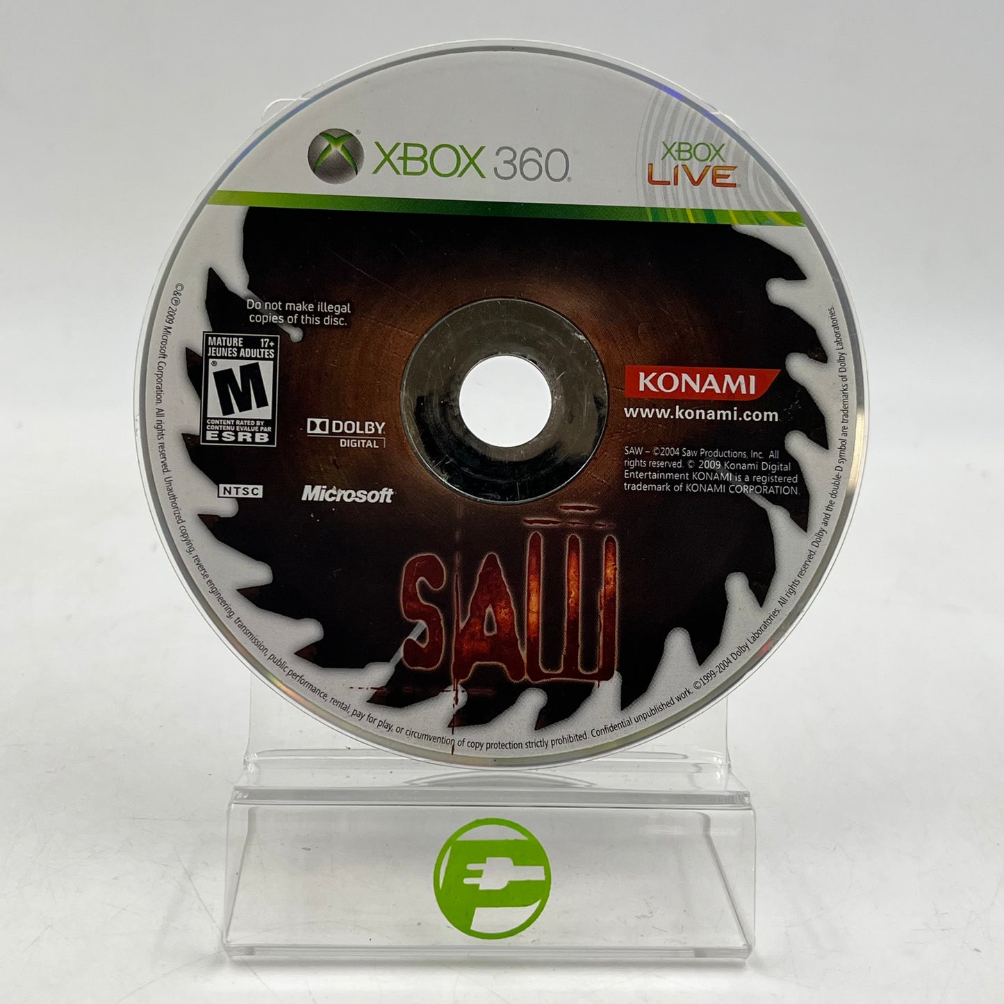SAW (Microsoft Xbox 360, 2009) Disc Only