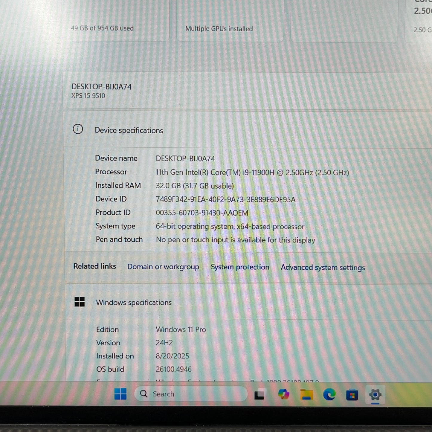 Dell XPS 15 9510 15.6" i9-11900H 2.5GHz 32GB RAM 1TB SSD GeForce RTX 3050 Ti