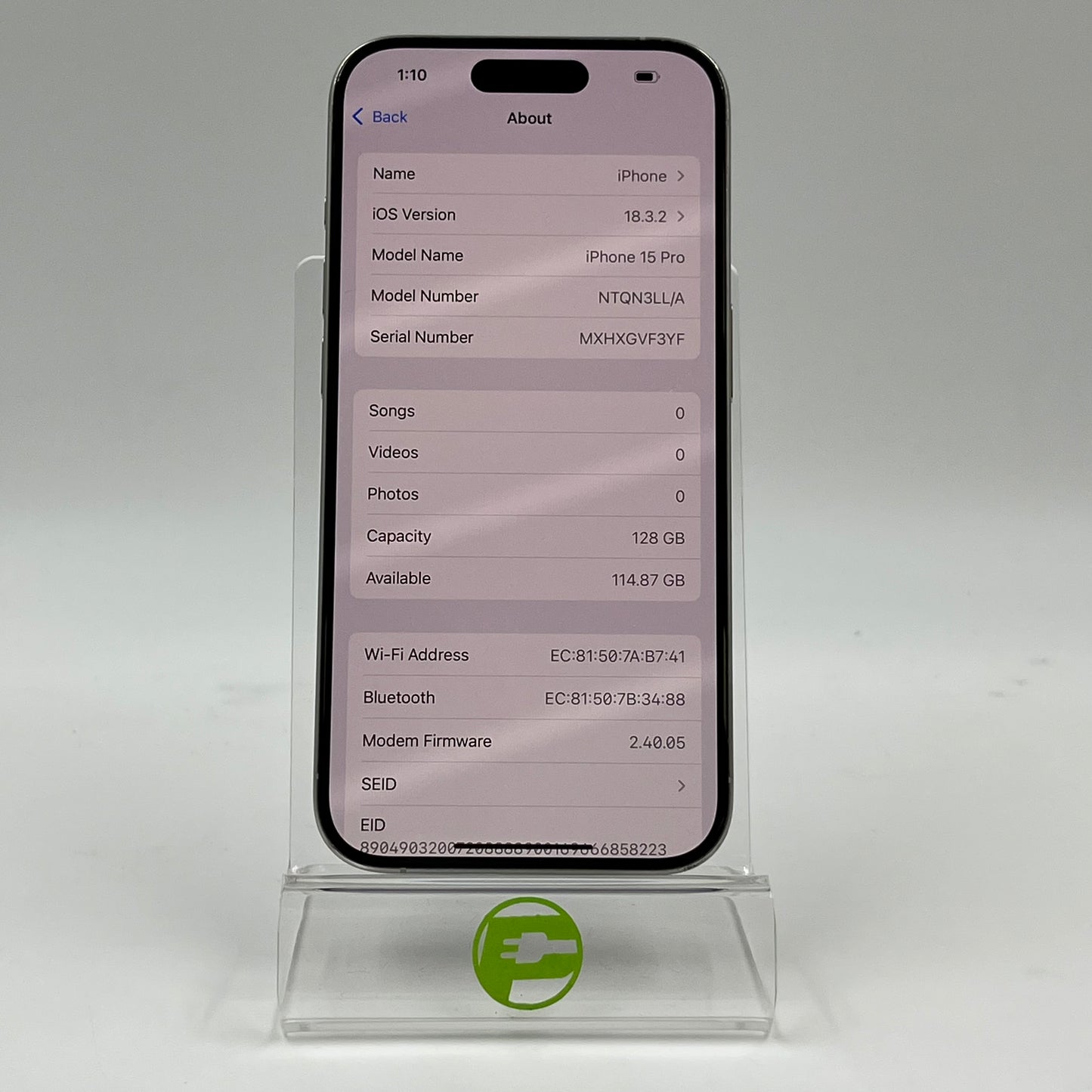 Unlocked Apple iPhone 15 Pro 128GB White Titanium NTQN3LL/A