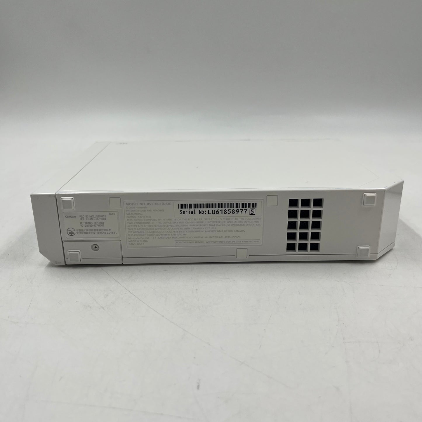 Nintendo Wii Video Game Console RVL-001 White