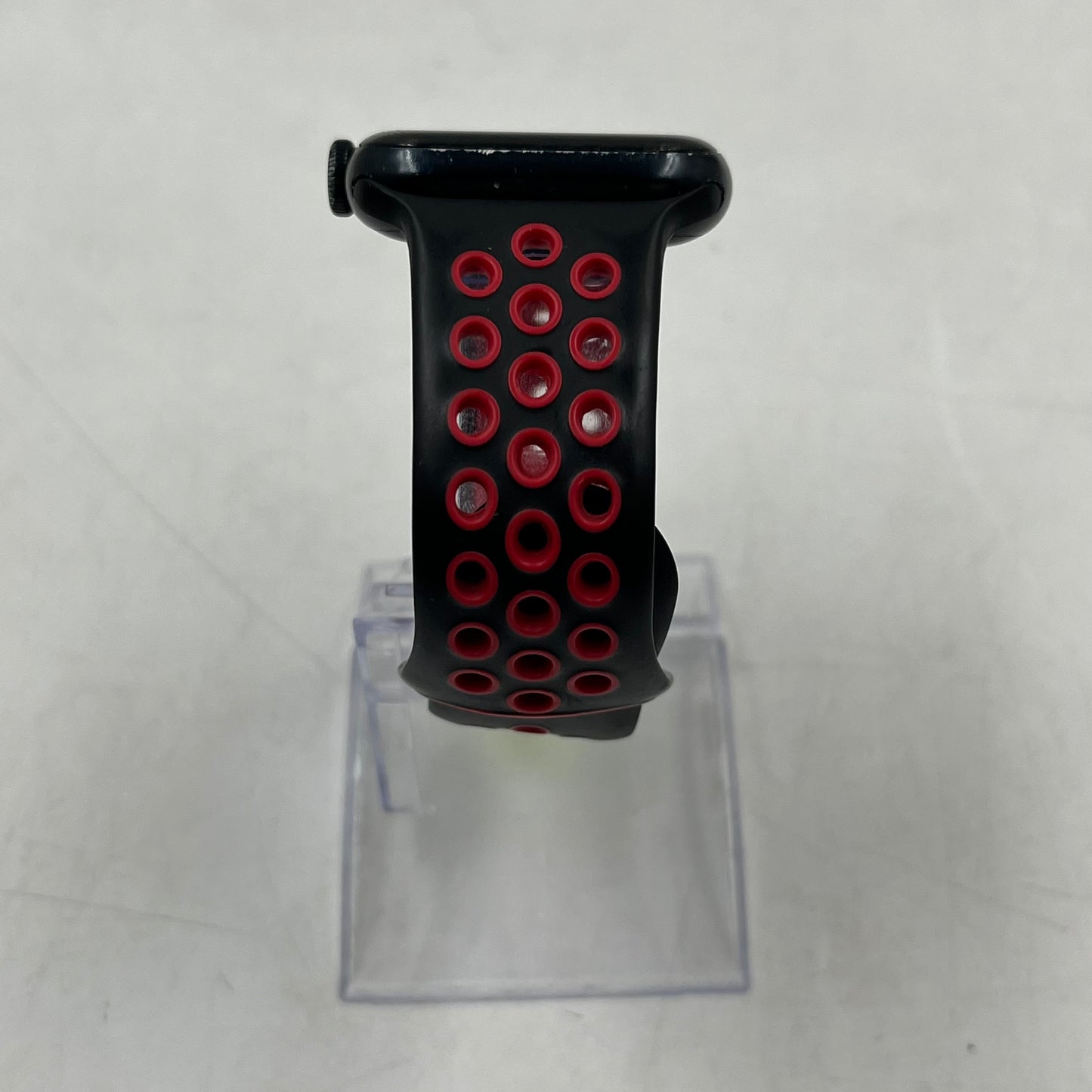 GPS Only Apple Watch SE 2nd Gen 44MM Black Aluminum Red Sport Band MNTG3LL/A
