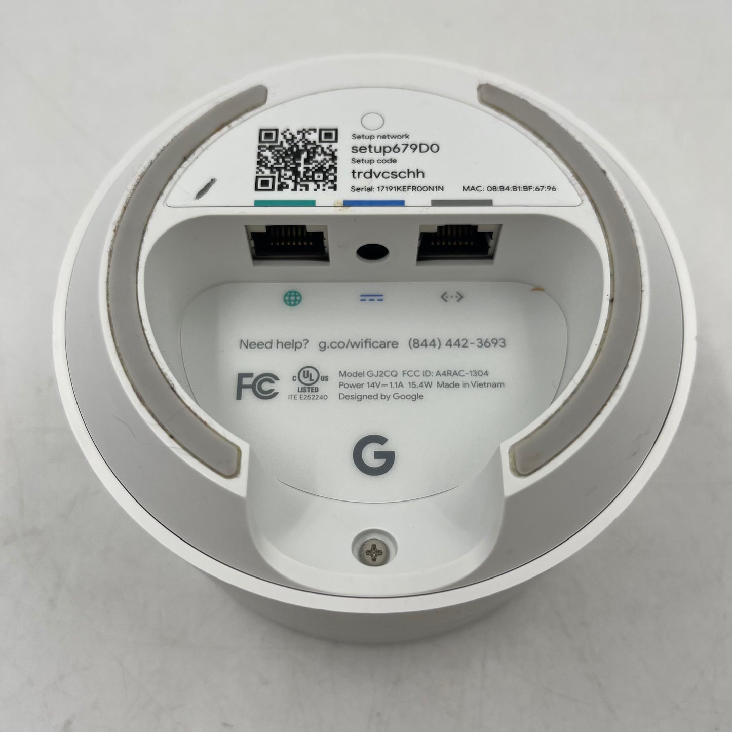 Google Nest WiFi Dual Band GJ2CQ Mesh WiFi Router