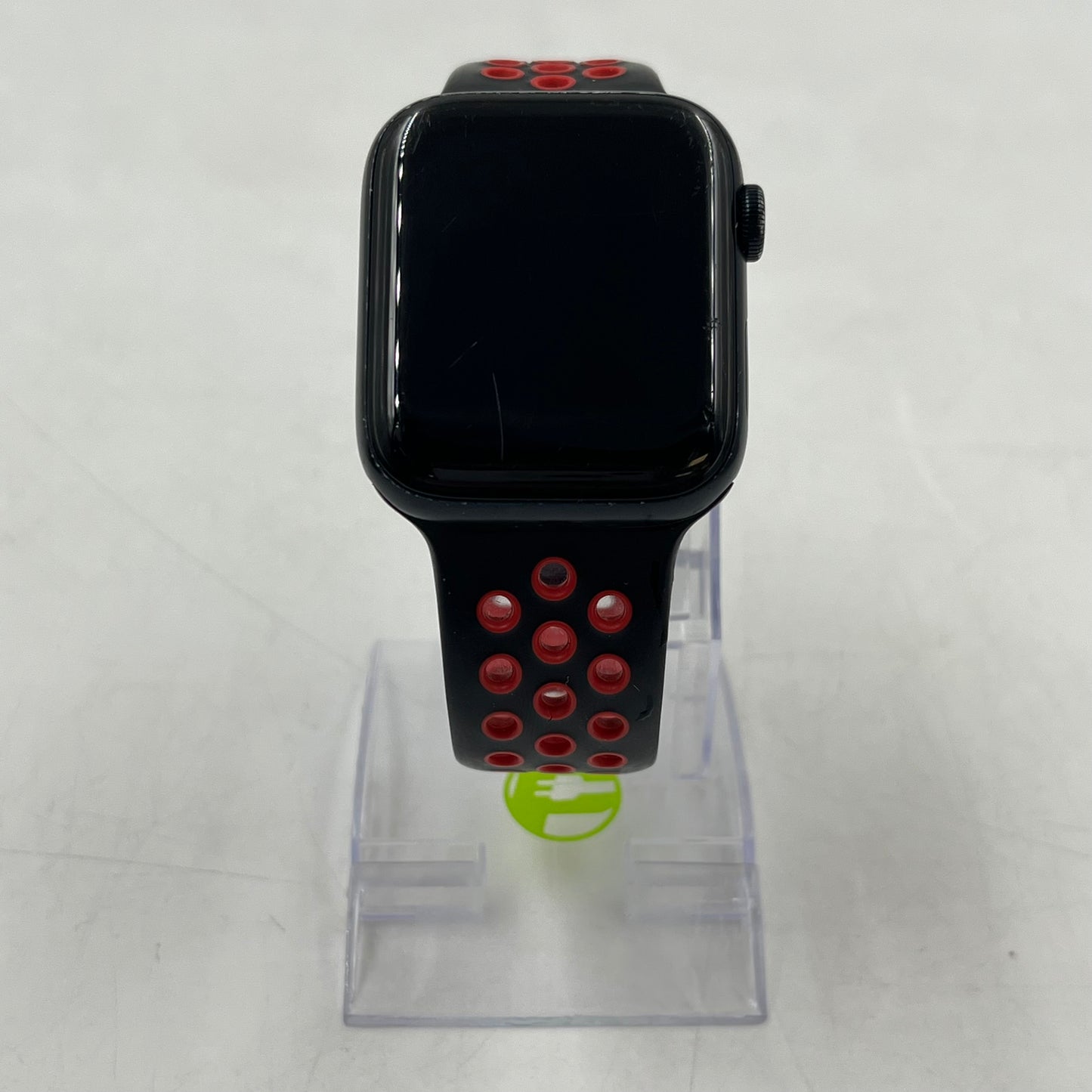 GPS Only Apple Watch SE 2nd Gen 44MM Black Aluminum Red Sport Band MNTG3LL/A
