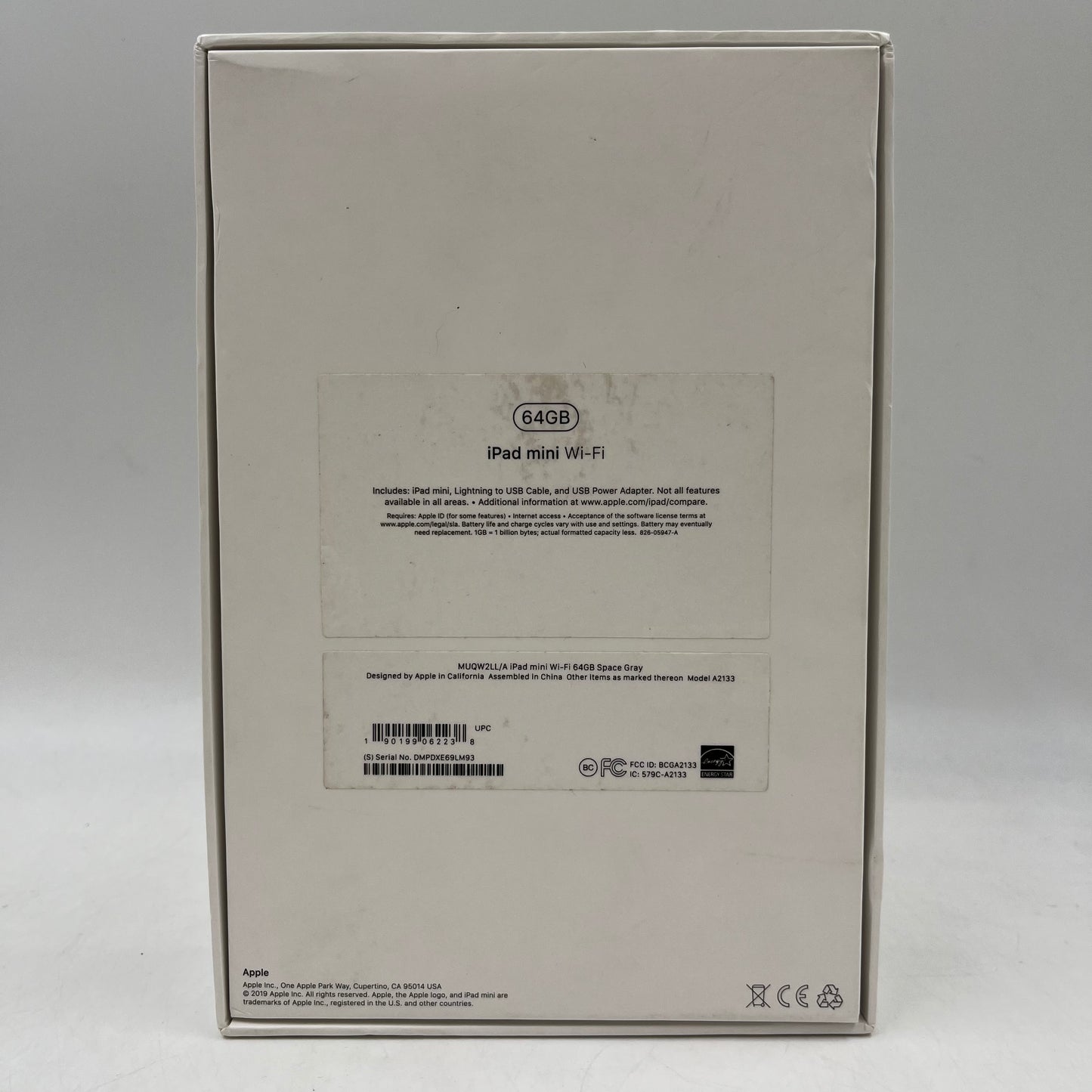 WiFi Only Apple iPad Mini 5th Gen 64GB 15.1 Space Gray MUQW2LL/A