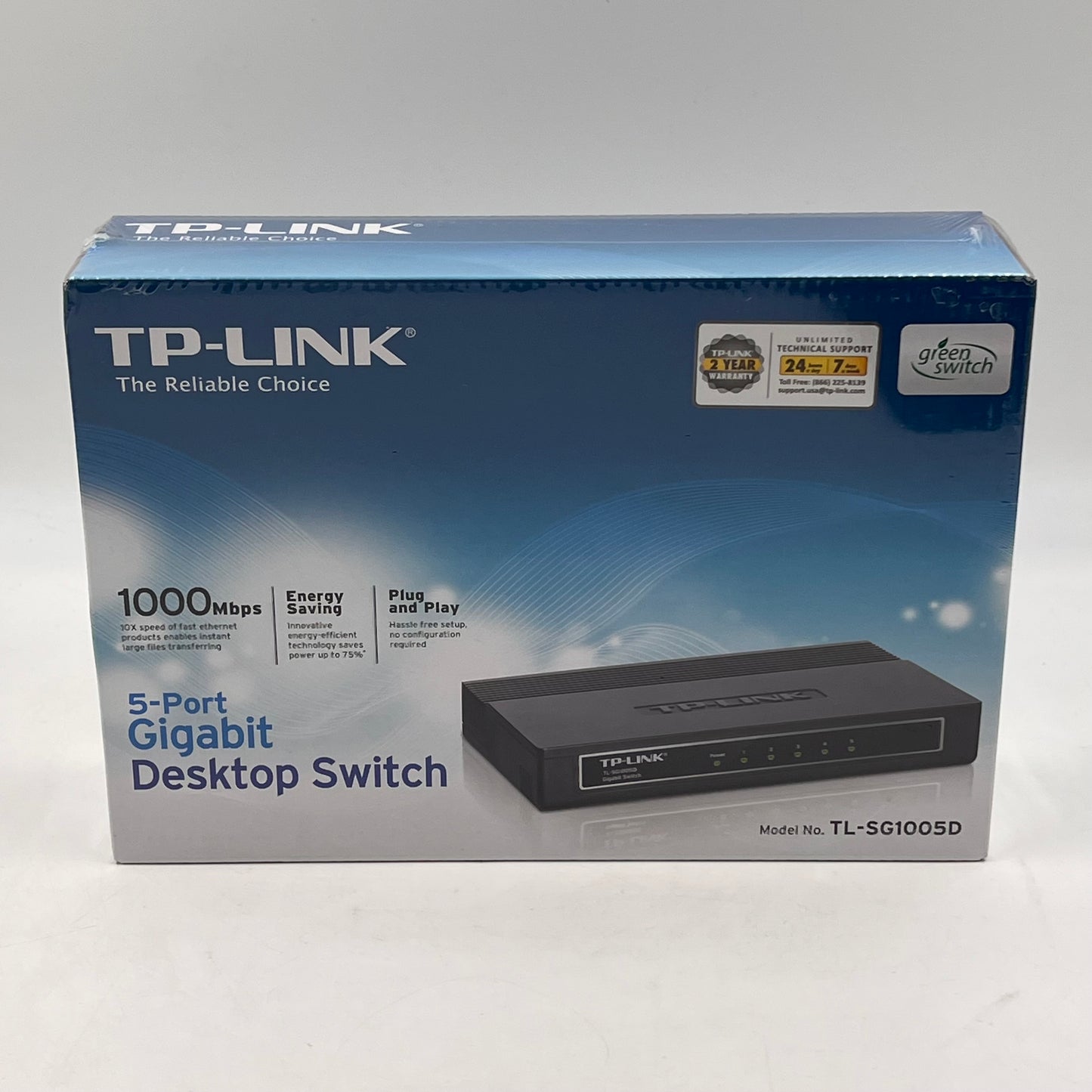 New TP-Link TL-SG1005D 5-Port Gigabit Desktop Switch