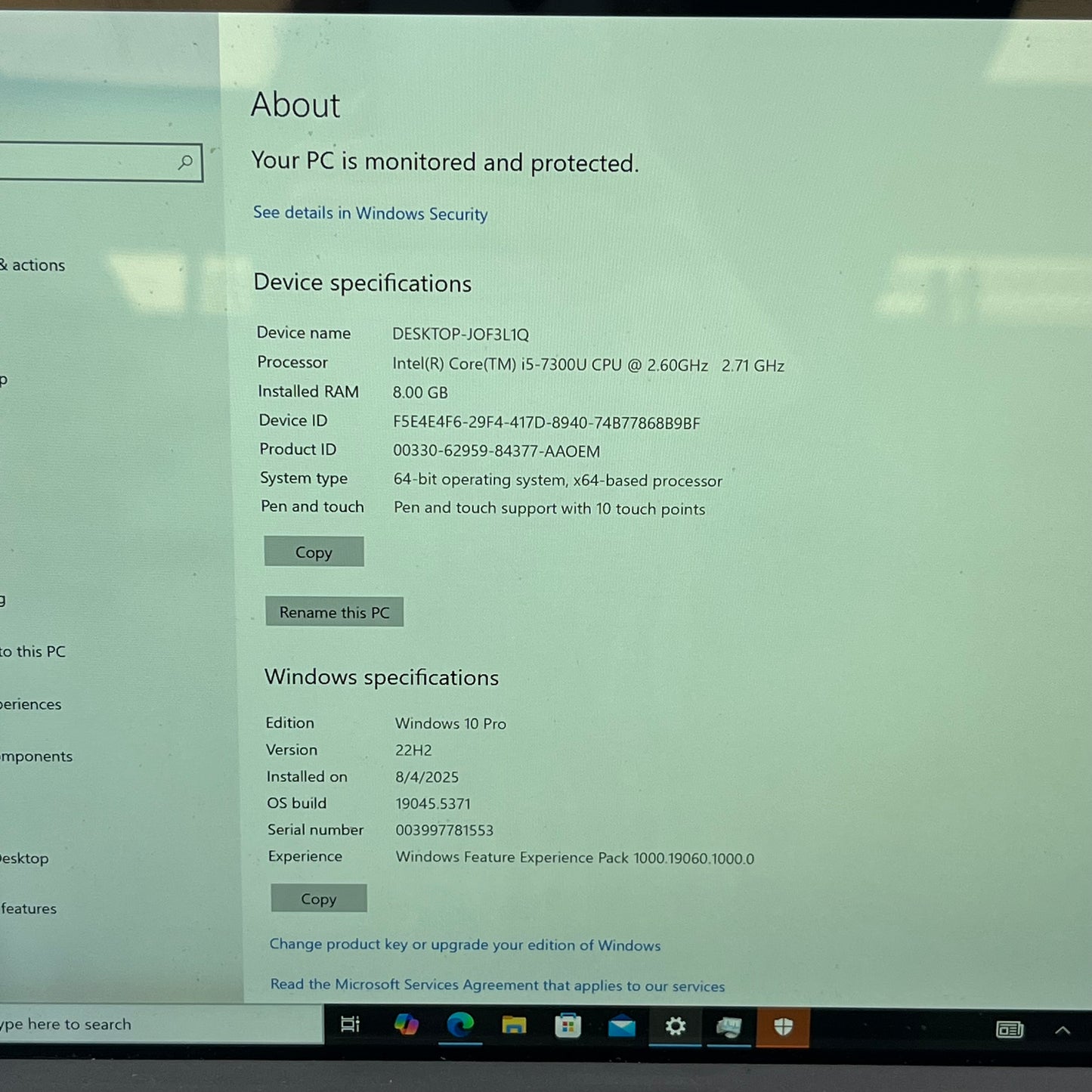 Broken Microsoft Surface Pro 5 1796 12" i5-7300U 2GHz 8GB RAM 128GB Bad Touch
