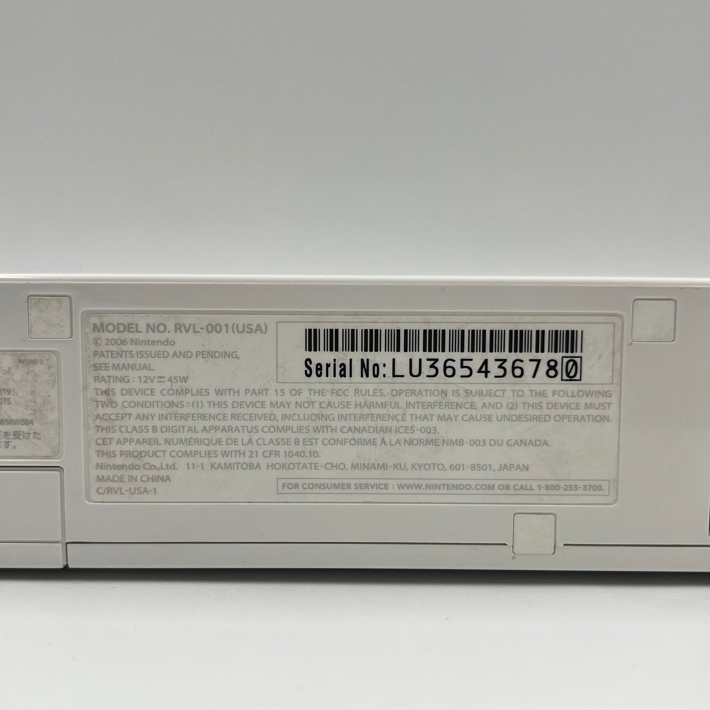 Nintendo Wii Video Game Console RVL-001 White