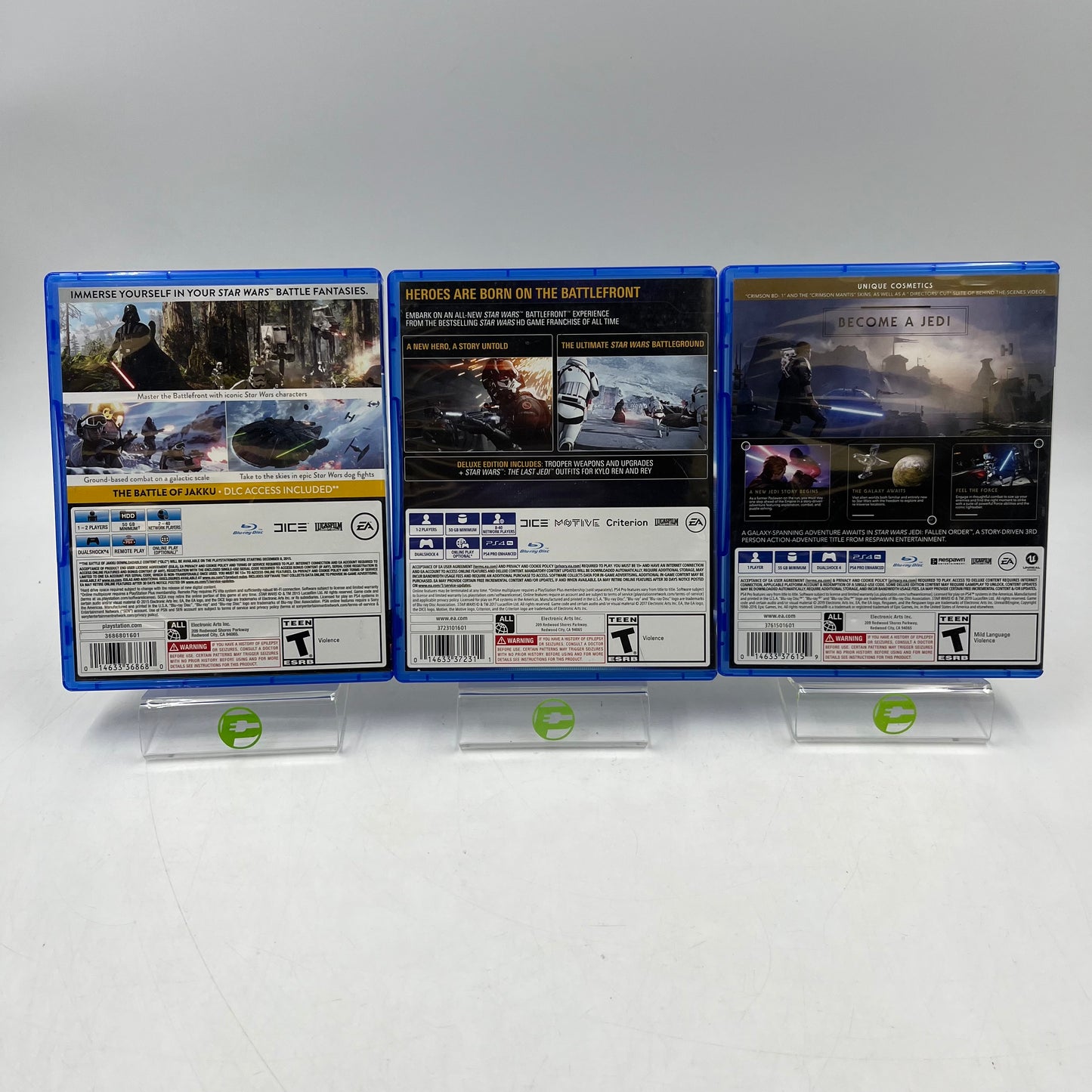 Lot of 3 Sony PlayStation 4 PS4 Games Star Wars Battlefront Jedi Fallen Order