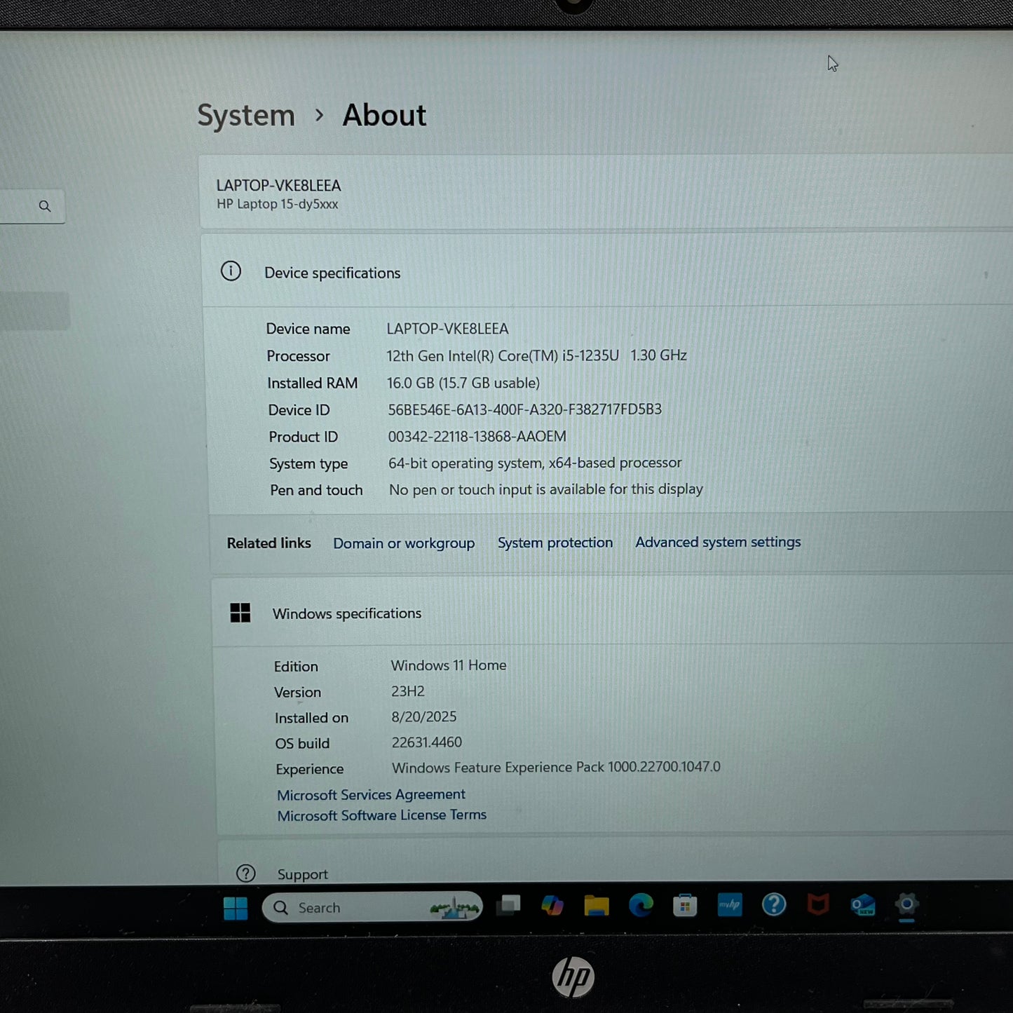 HP Laptop 15-dy5399nr 15.6" i5-1235U 1.3GHz 16GB RAM 512GB SSD