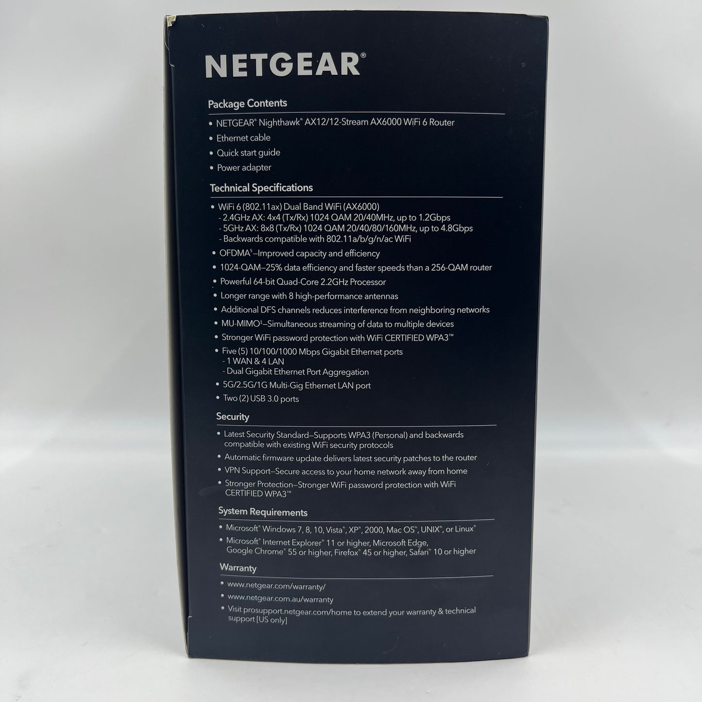 NETGEAR Nighthawk AX12 Dual Band WiFi 6 RAX120 Wifi Router