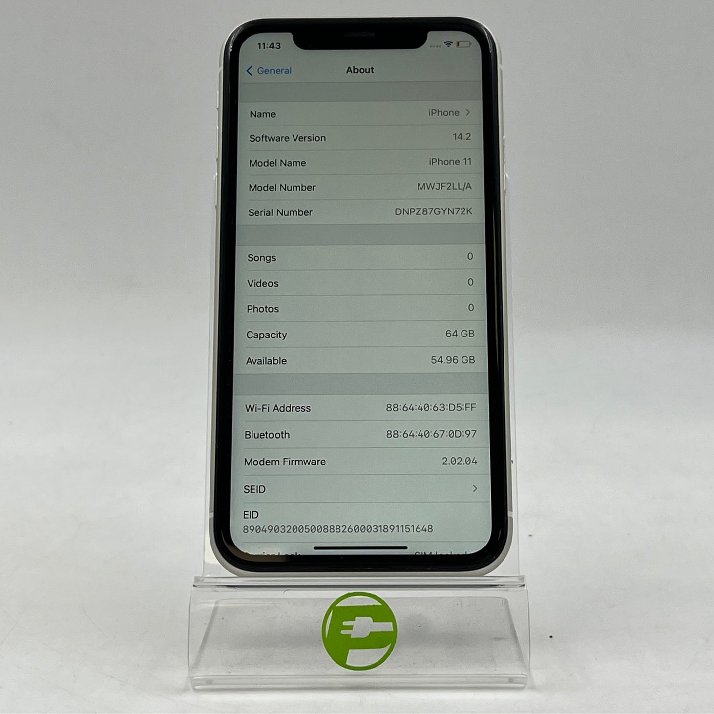 T-Mobile Apple iPhone 11 64GB 14.2 White MWJF2LL/A