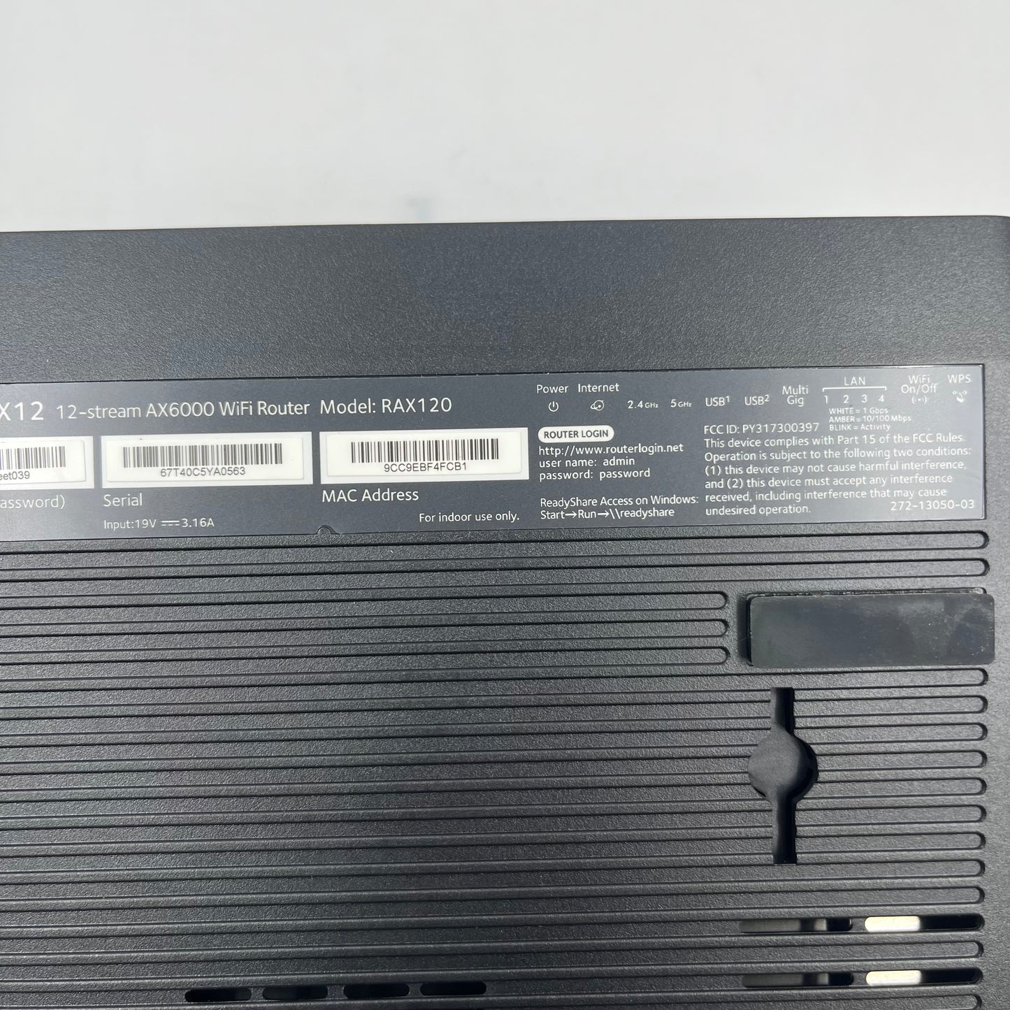 NETGEAR Nighthawk AX12 Dual Band WiFi 6 RAX120 Wifi Router