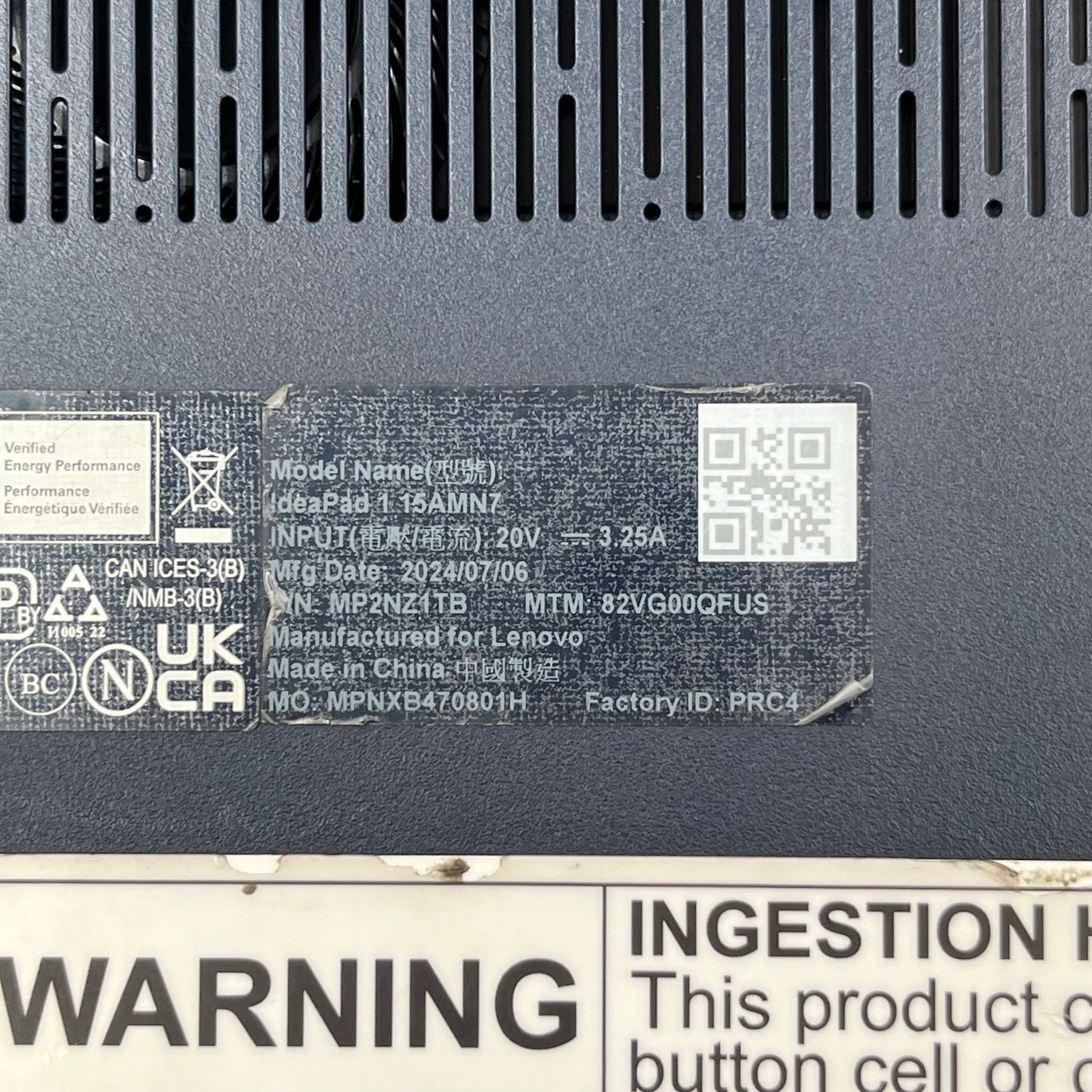 Lenovo IdeaPad 1 15.6" Ryzen 5 7520U 2.8GHz 16GB RAM 256GB SSD