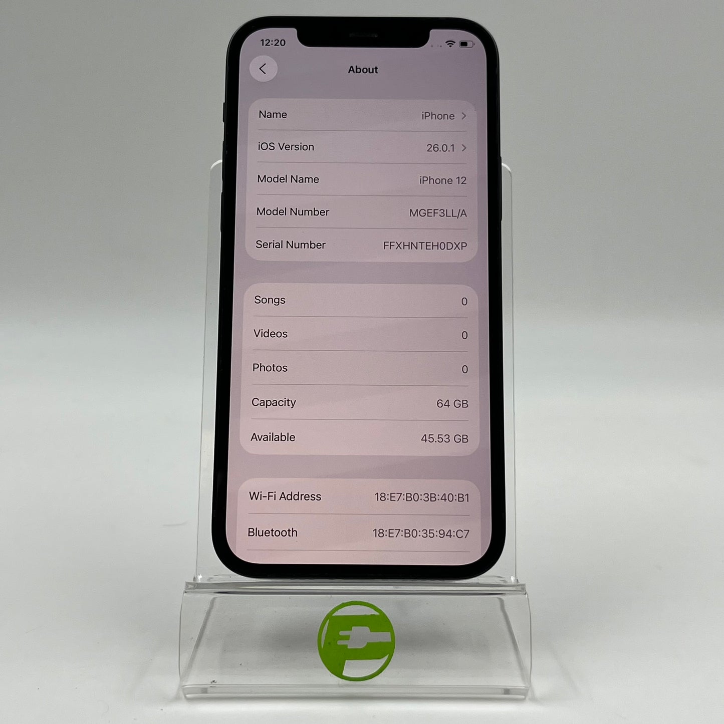 Unlocked Apple iPhone 12 64GB Black MGEF3LL/A