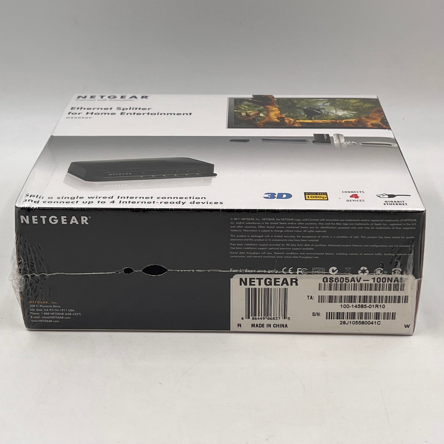 New NETGEAR Ethernet Splitter GS605AV