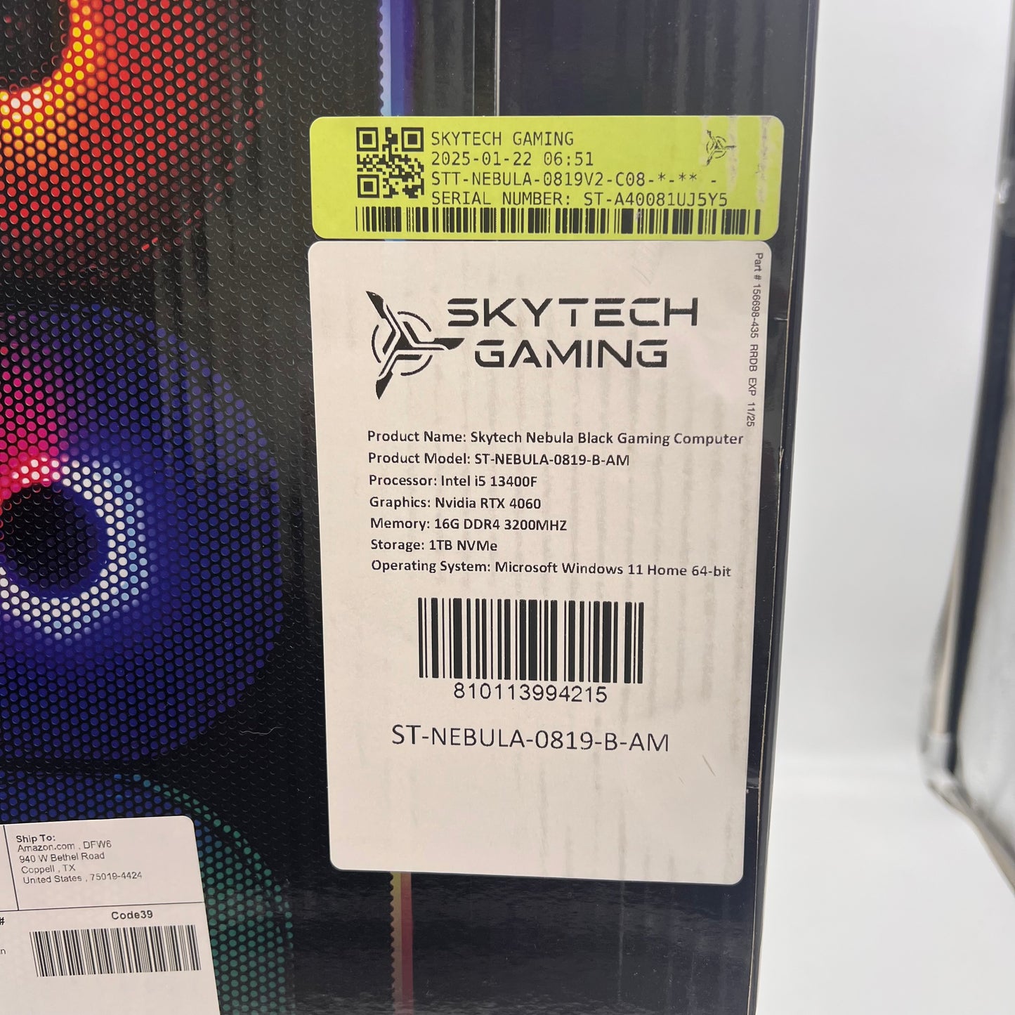 Skytech Nebula i5-13400F 2.50GHz 16GB RAM 1TB SSD Nvidia GeForce RTX 4060