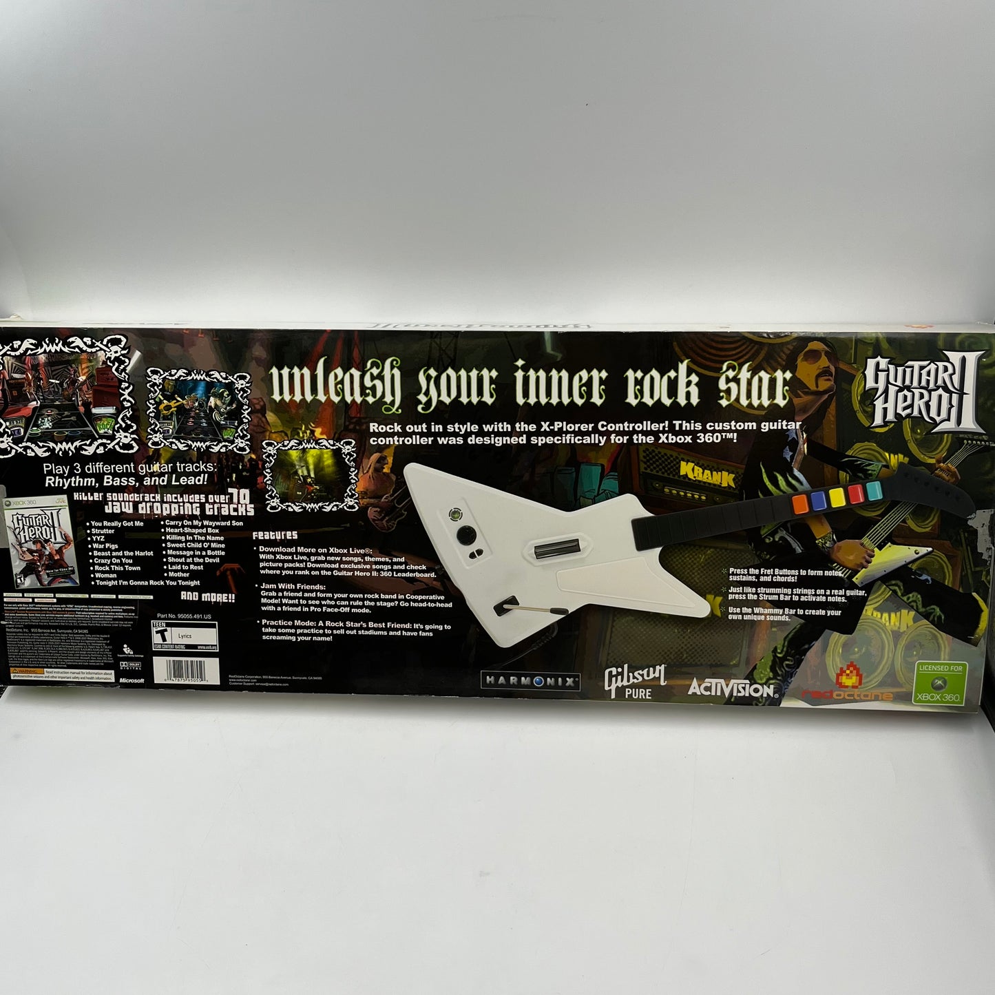 Microsoft Xbox 360 Guitar Hero II Controller White 95065 with Game