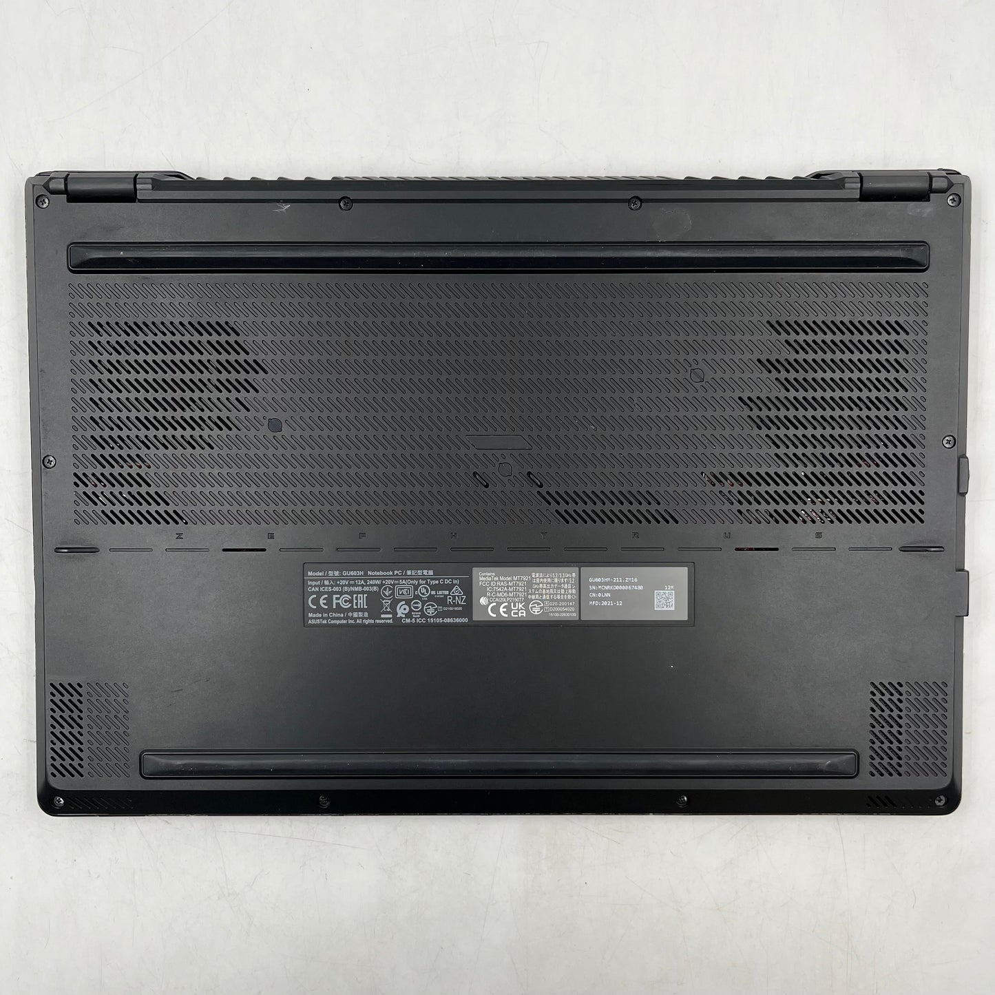 Asus ROG Zephyrus M16 GU603H i9-11900H 2.5GHz 16GB RAM 1TB SSD GeForce RTX 3060