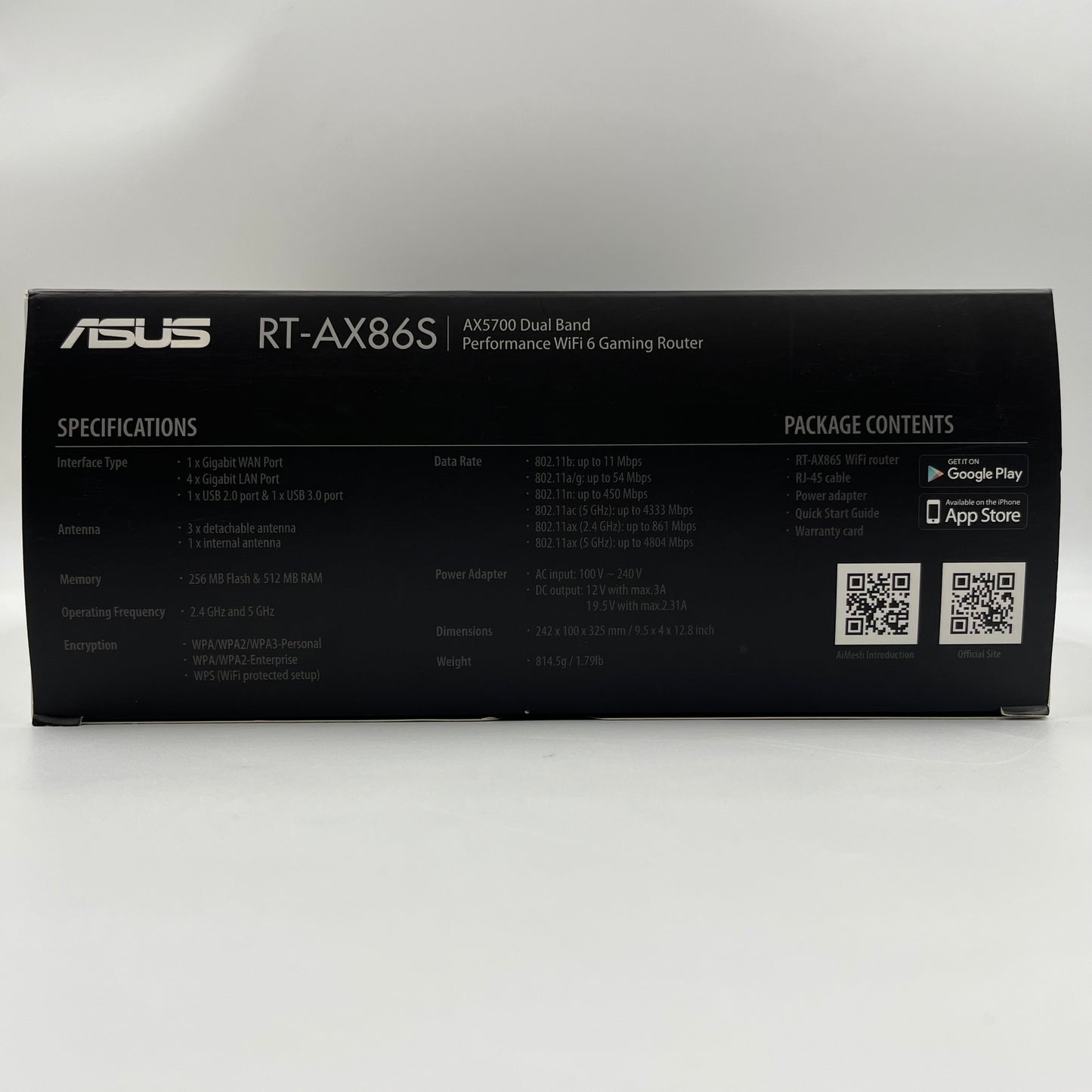 ASUS RT-AX86S Dual Band WiFi 6 AX5700 Gaming Router