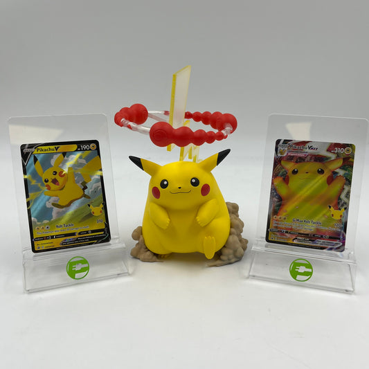 Pokemon VMAX Celebrations 25th Anniversary Pikachu Statue with 2x Pokemon Cards