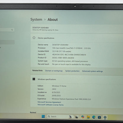 HP Victus 16-R0073CL 16" i7-13700HX 2.1GHz 32GB RAM 1TB SSD GeForce RTX 4060