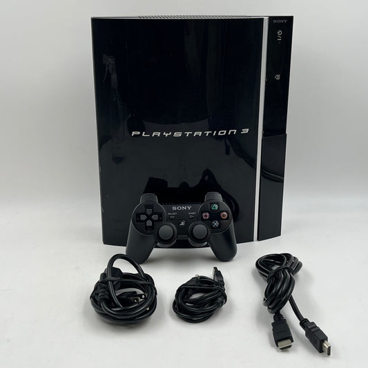 Sony PlayStation 3 Fat PS3 80GB Black Console Gaming System CECHL01