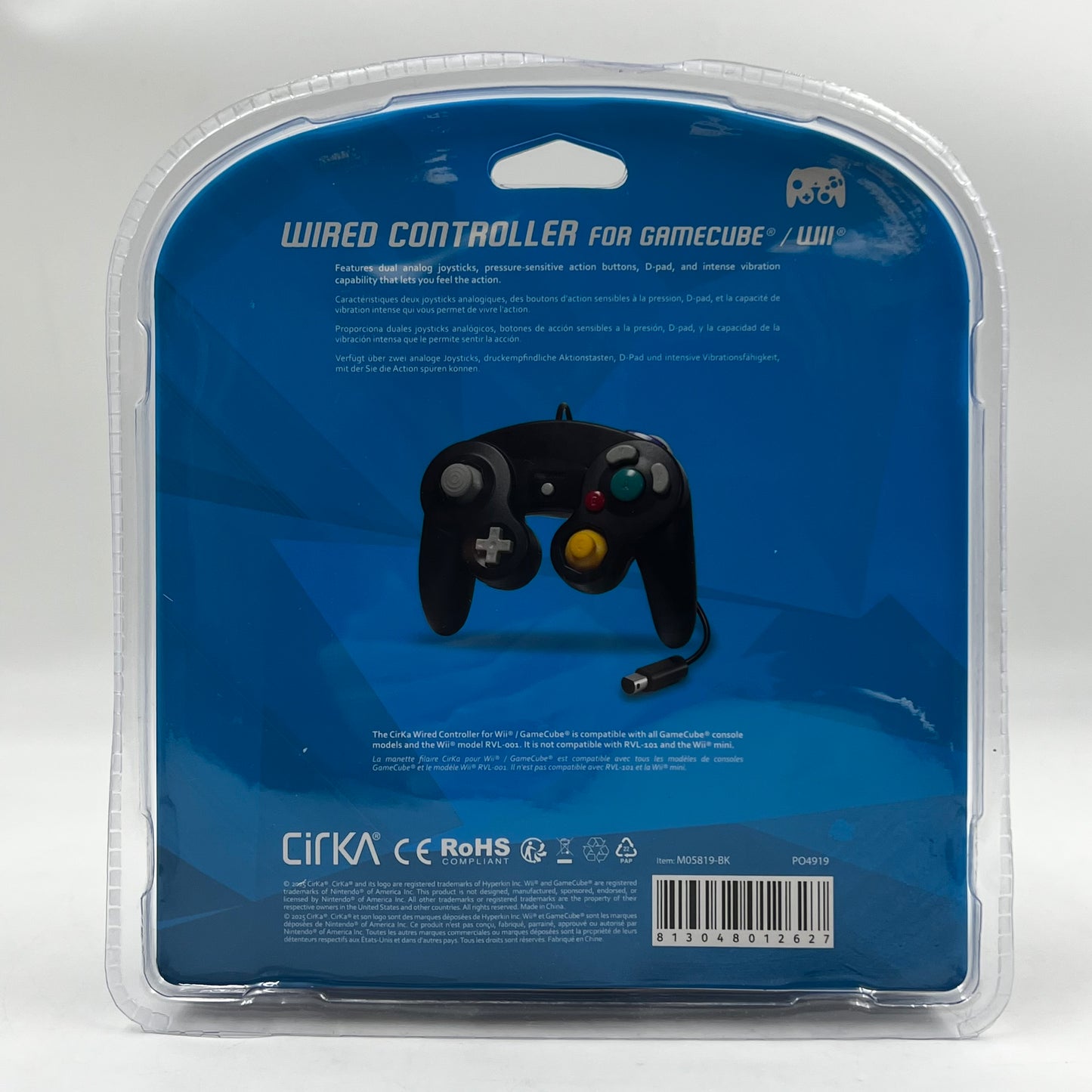 New Cirka Wired Black GameCube/Wii Controller M05819-BK