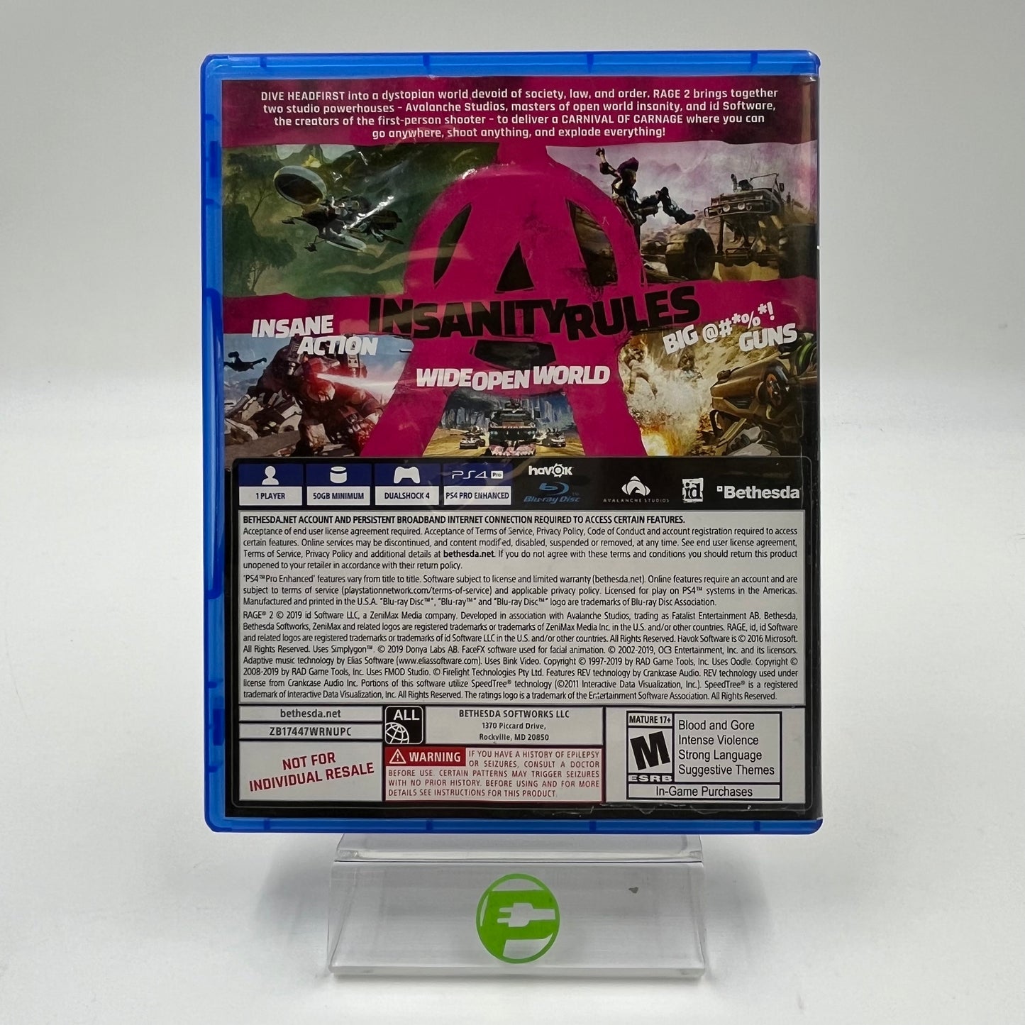 Rage 2 [Collector's Edition] (Sony PlayStation 4 PS4, 2019) with Windstick