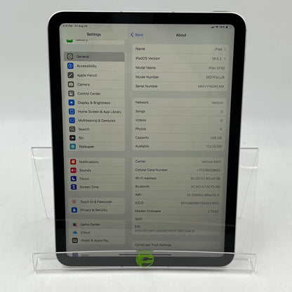 WiFi Only Apple iPad 11" (A16) 128GB Silver MD7F4LL/A
