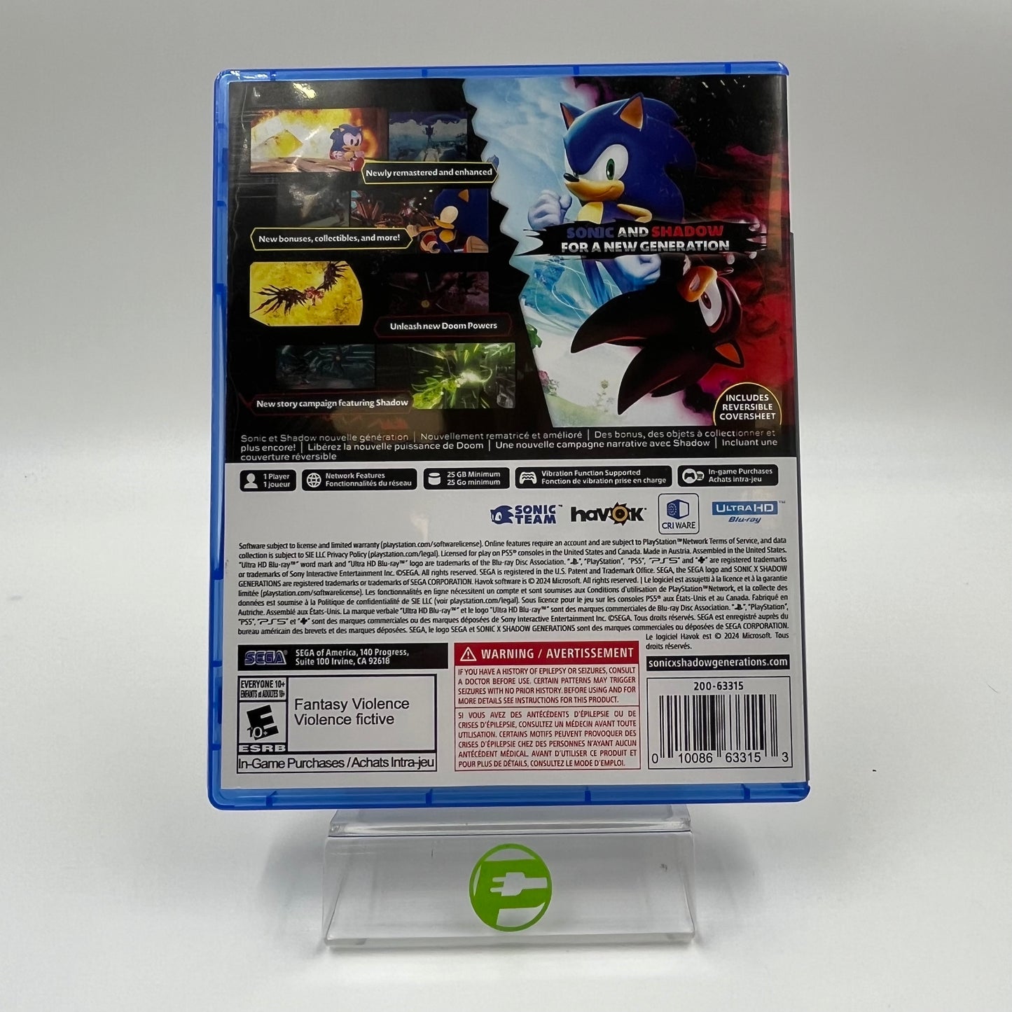 Sonic X Shadow Generations (Sony PlayStation 5 PS5, 2024)