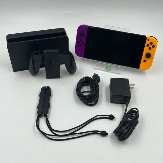 Nintendo Switch OLED Video Game Console HEG-001 Orange/Purple