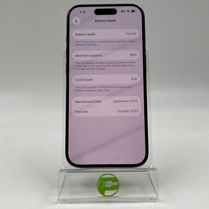 Unlocked Apple iPhone 15 Pro 128GB Blue MTQQ3LL/A