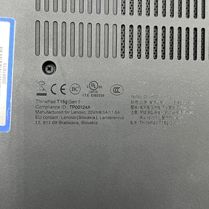 Lenovo ThinkPad T15G GEN 1 15" i9-10885H 2.4GHz 32GB RAM 1TB SSD RTX 2080 Super