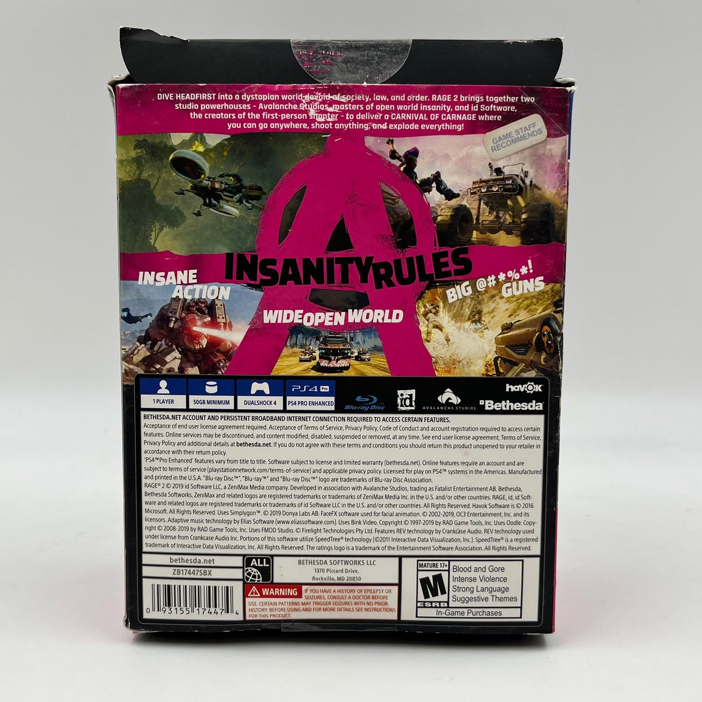 Rage 2 [Collector's Edition] (Sony PlayStation 4 PS4, 2019) with Windstick