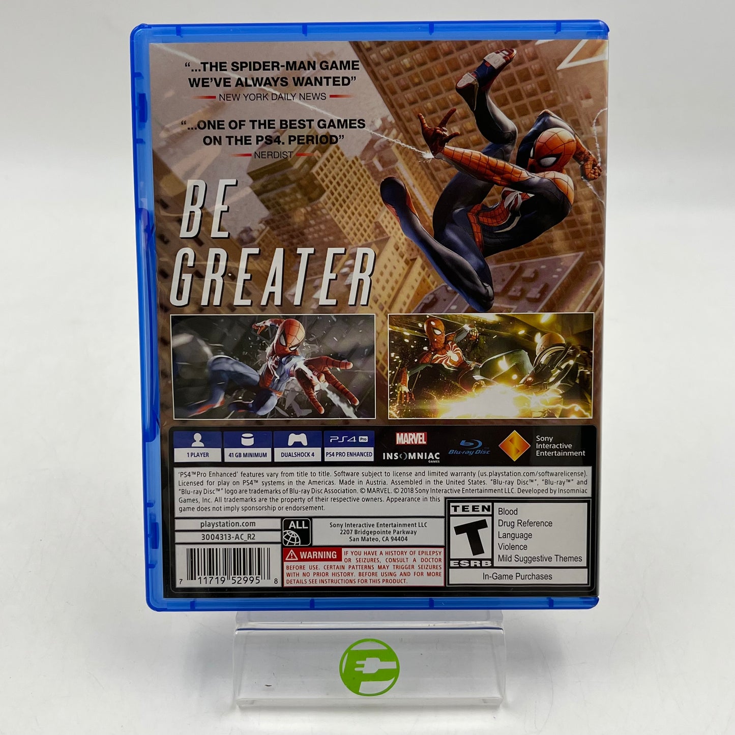 Marvel Spiderman [Game of the Year] (Sony PlayStation 4 PS4, 2019)