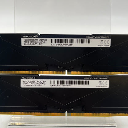 TeamGroup T-Force Vulcan 16GB (2x8GB) RAM DDR5 5200MHz 	FLBD516G5200HC40CBK