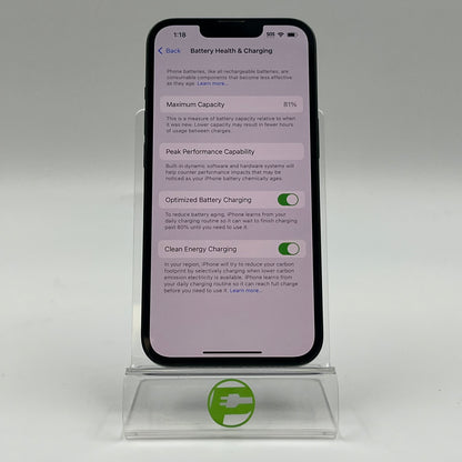 Unlocked Apple iPhone 13 256GB 17.6.1 Green MNG43LL/A